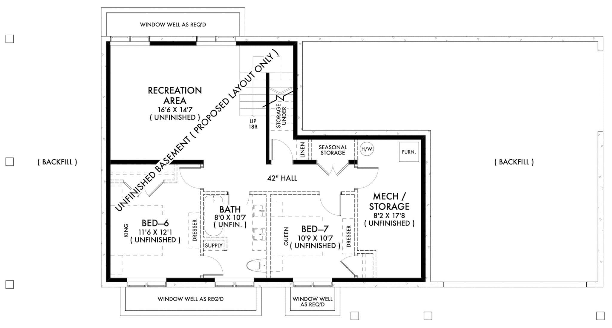 Basement of Barndominium Plan #211-1085