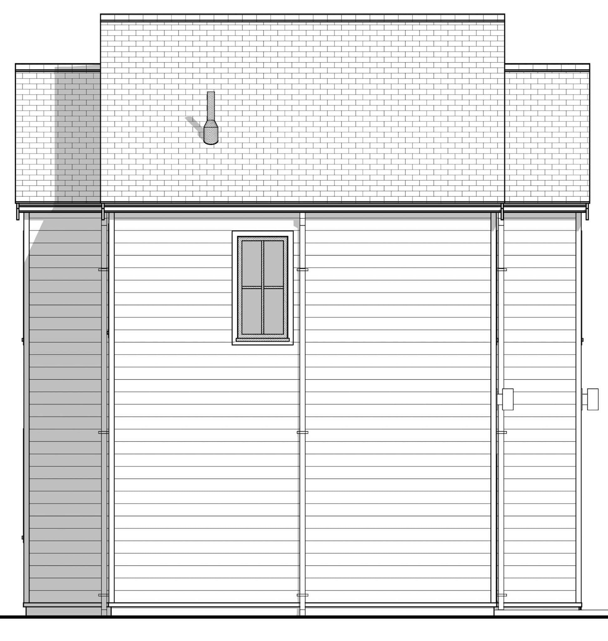 Home Plan Left Elevation of this 2-Bedroom,795 Sq Ft Plan -211-1087