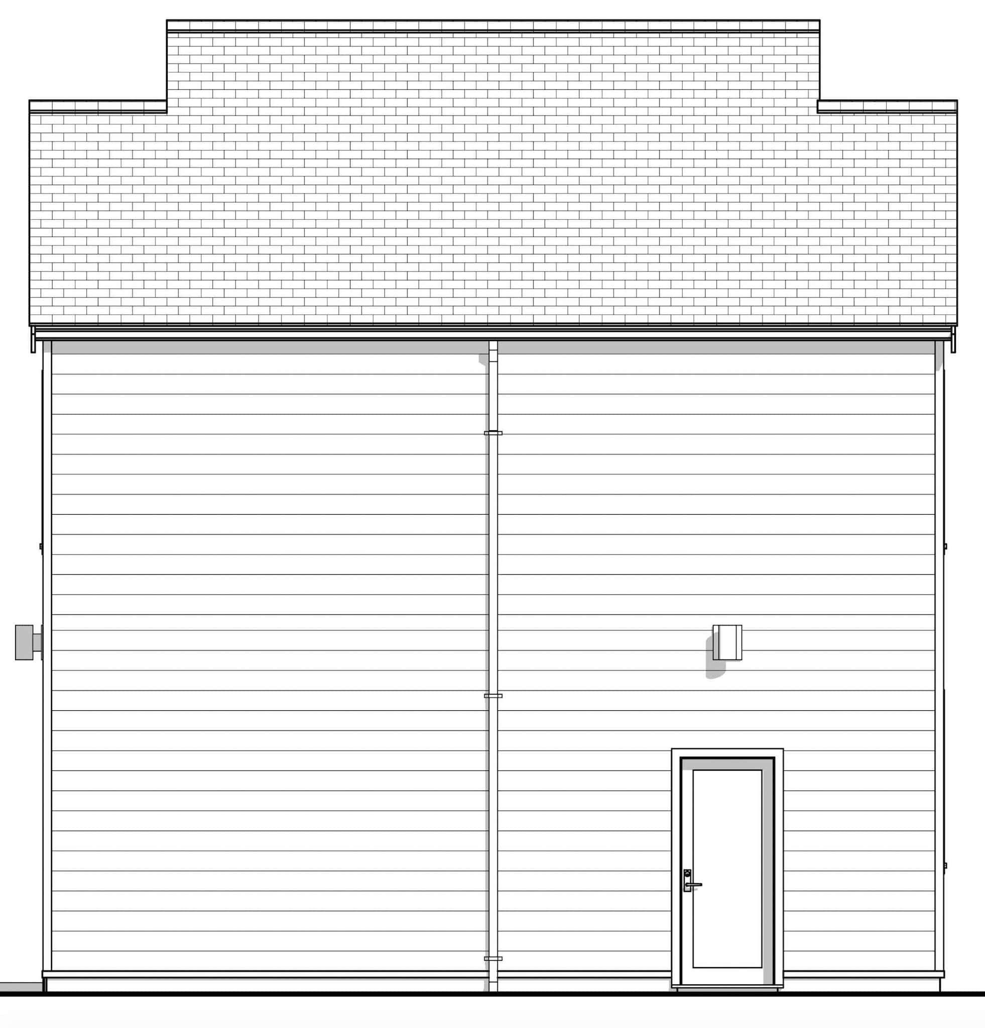 Home Plan Right Elevation of this 2-Bedroom,795 Sq Ft Plan -211-1087