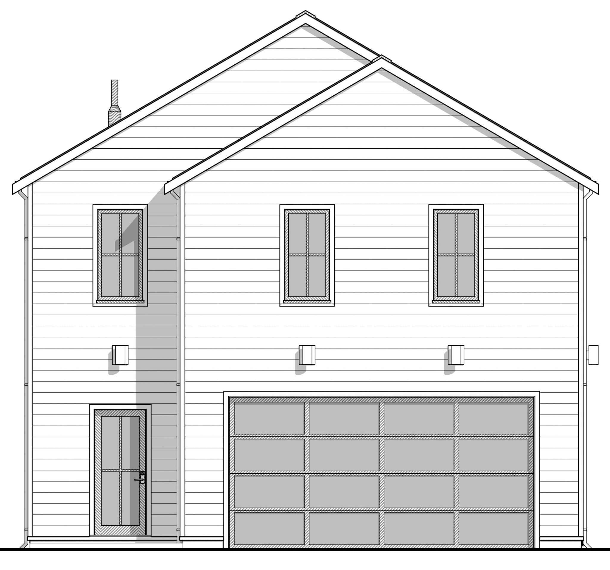 Home Plan Front Elevation of this 2-Bedroom,795 Sq Ft Plan -211-1087