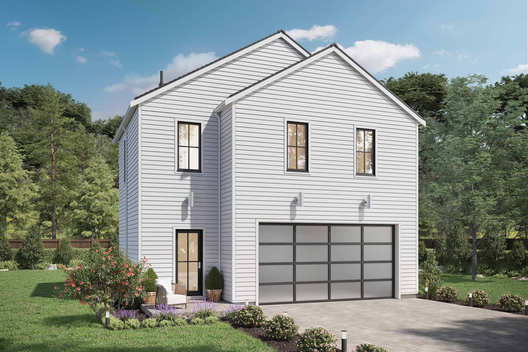 Front elevation of Contemporary home (ThePlanCollection: House Plan #211-1087)