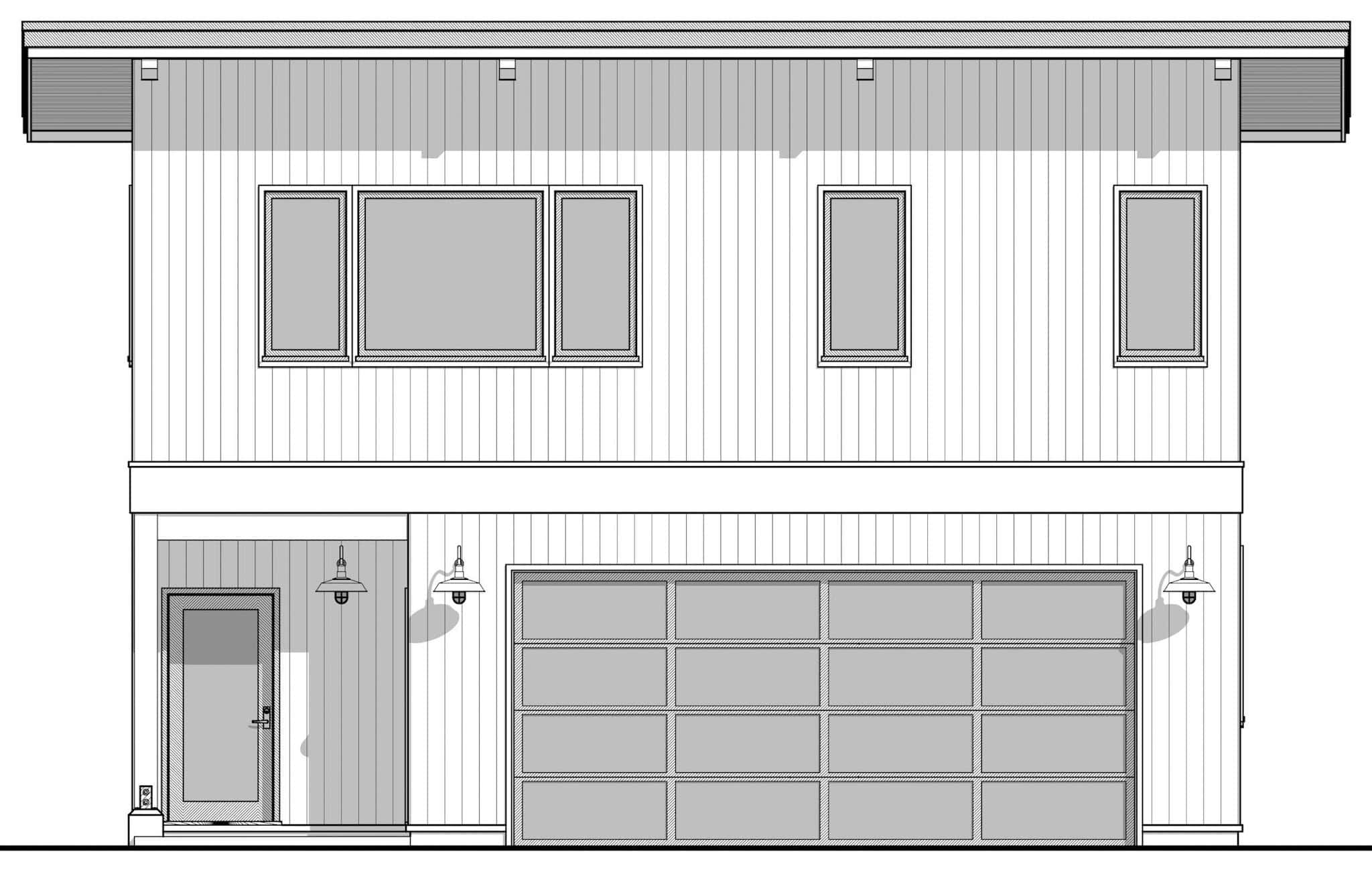 Home Plan Front Elevation of this 2-Bedroom,799 Sq Ft Plan -211-1088
