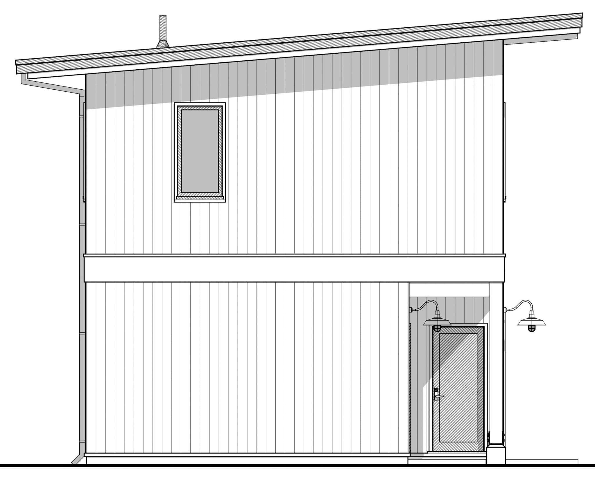 Home Plan Left Elevation of this 2-Bedroom,799 Sq Ft Plan -211-1088