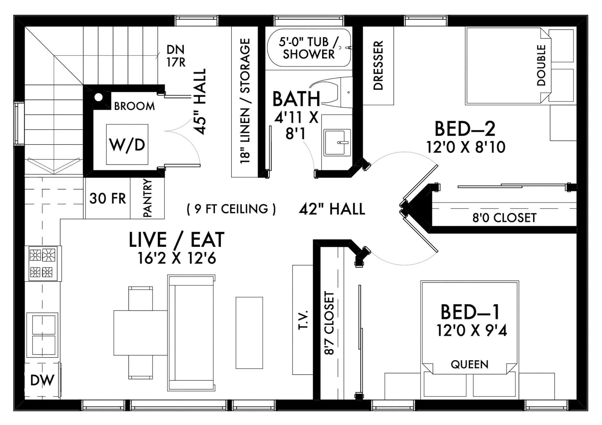 Upper Level of Garage w/Apartments Plan #211-1088