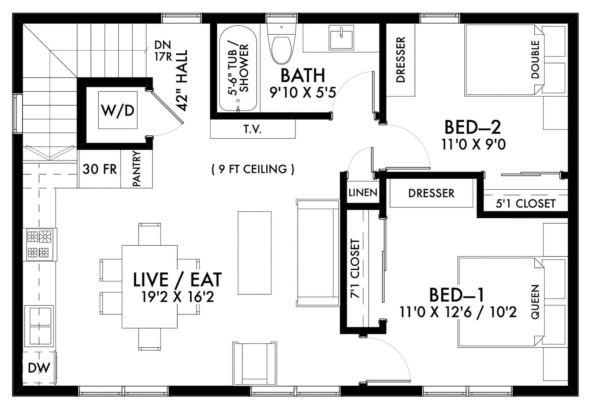 Upper Level of Garage w/Apartments Plan #211-1089