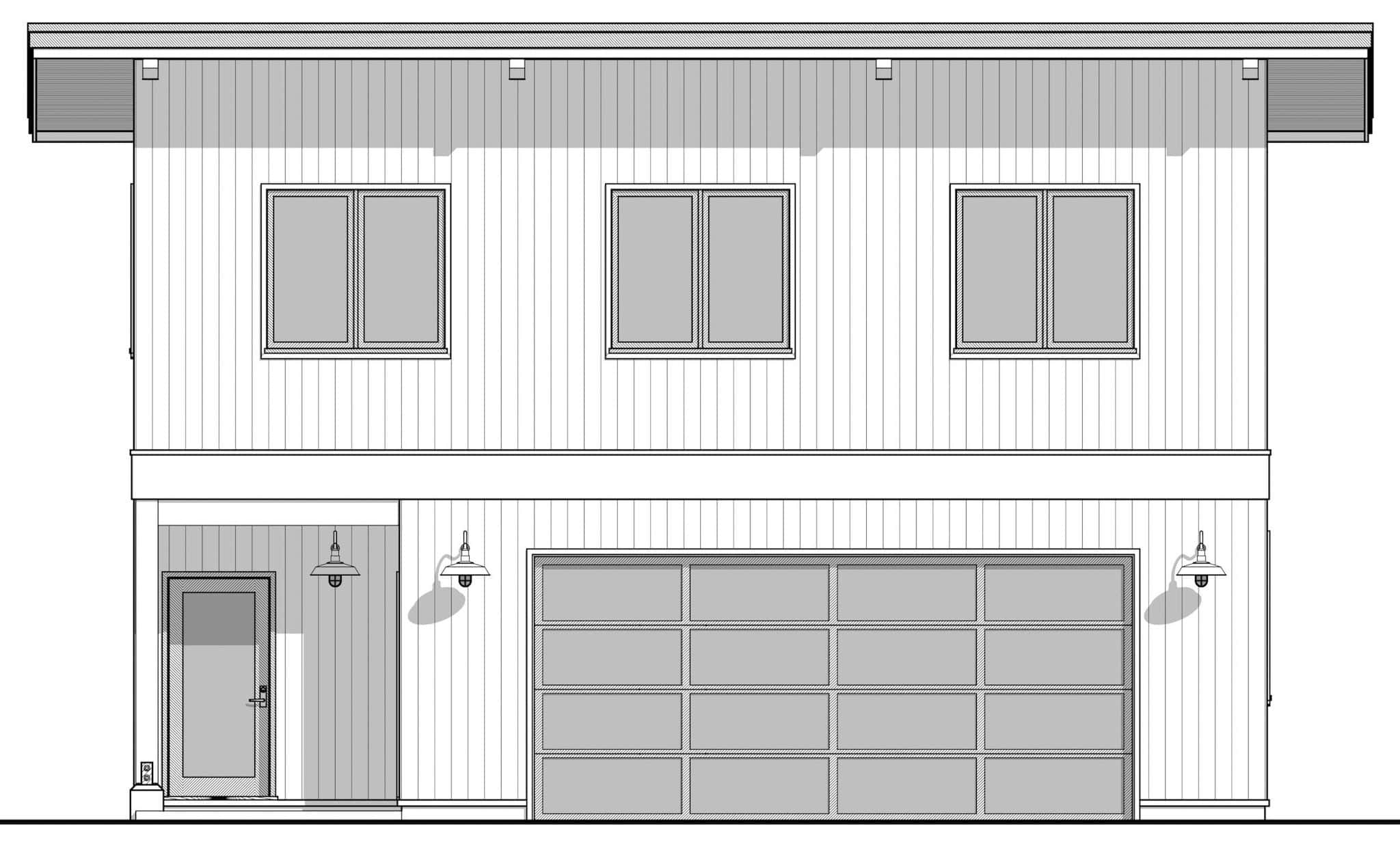Home Plan Front Elevation of this 2-Bedroom,886 Sq Ft Plan -211-1089