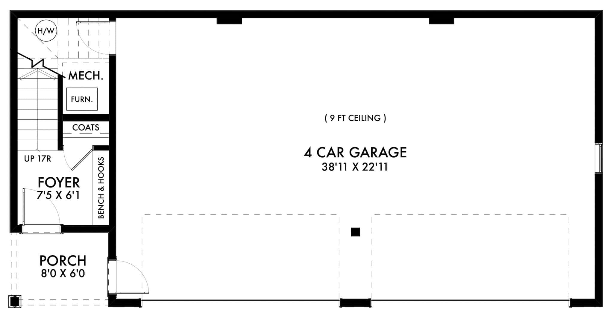 Main Level of Garage w/Apartments Plan #211-1090