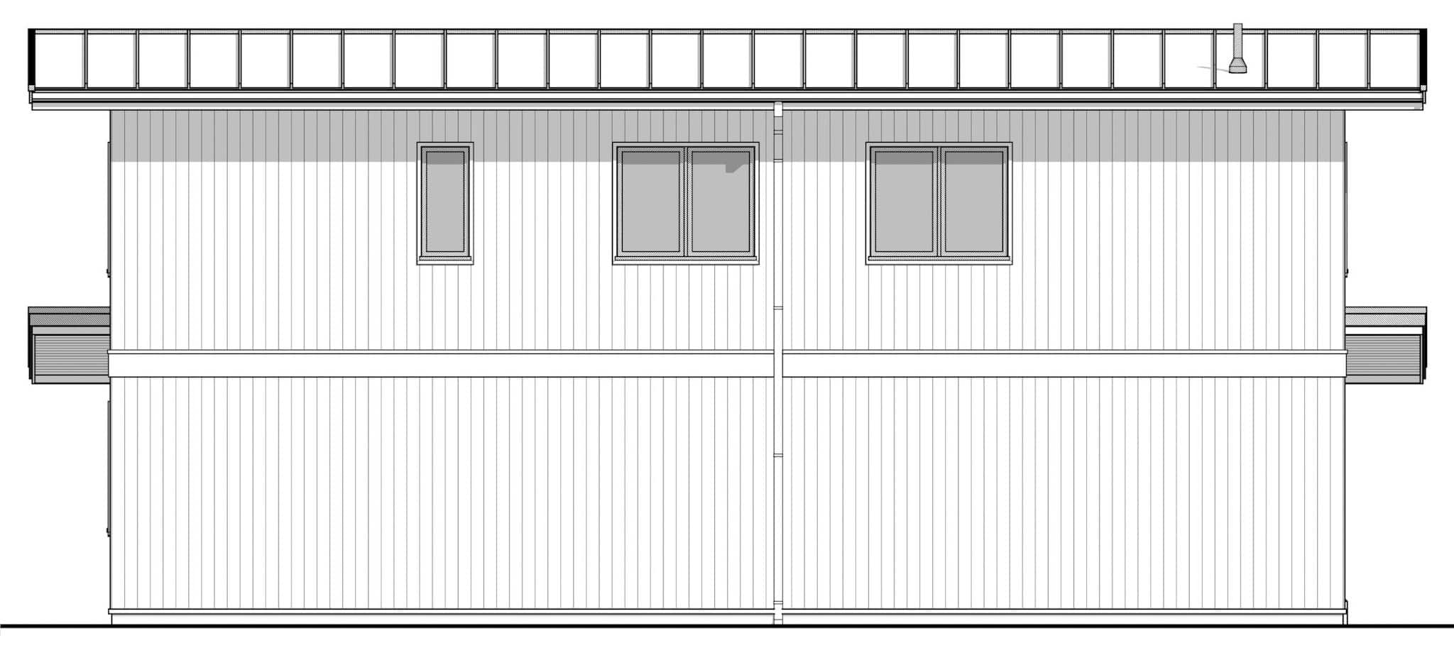Home Plan Rear Elevation of this 2-Bedroom,968 Sq Ft Plan -211-1090