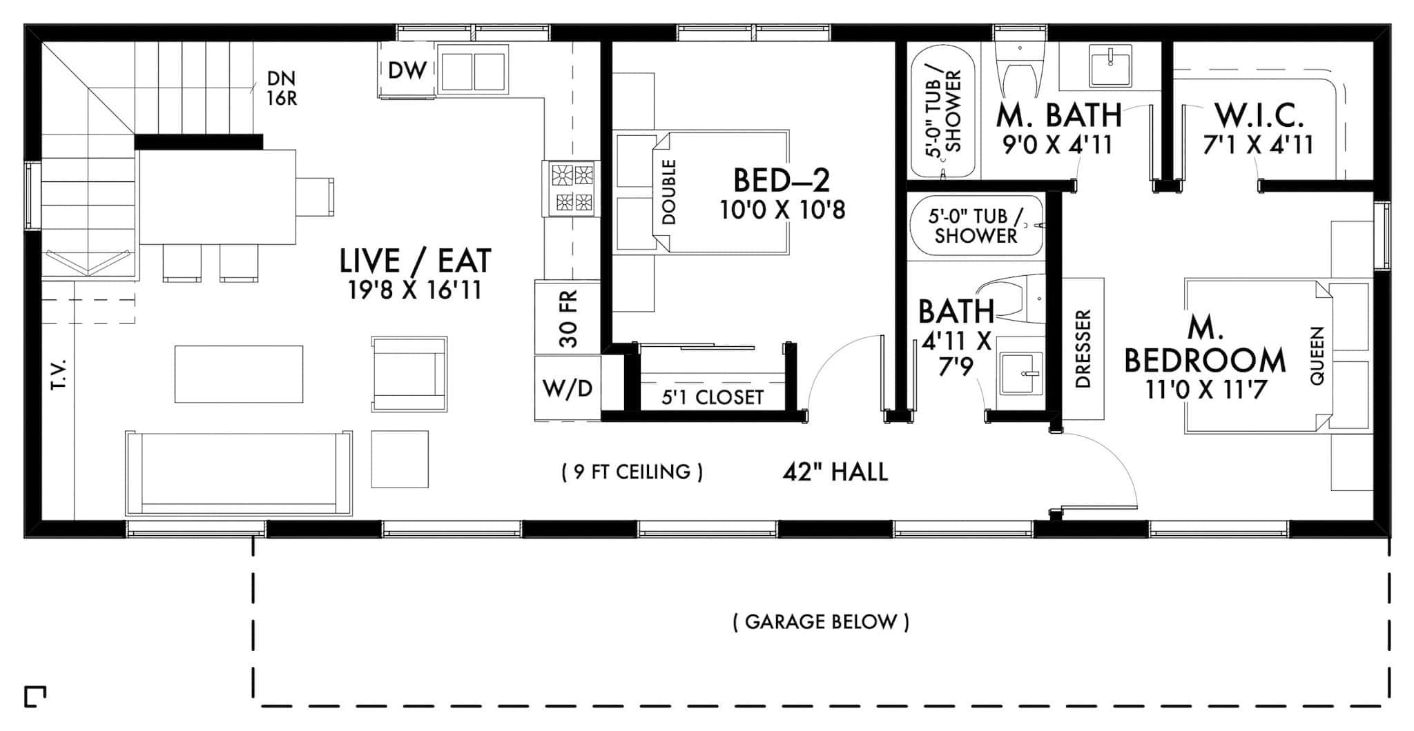 Upper Level of Garage w/Apartments Plan #211-1090