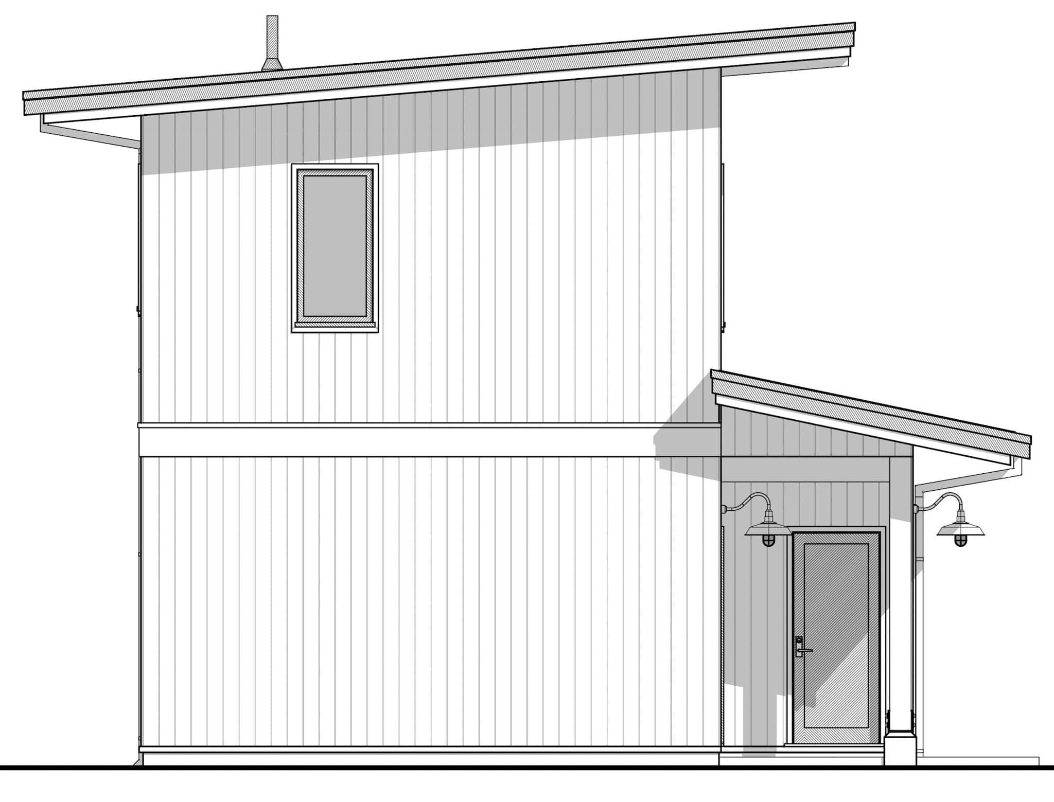 Home Plan Left Elevation of this 2-Bedroom,968 Sq Ft Plan -211-1090