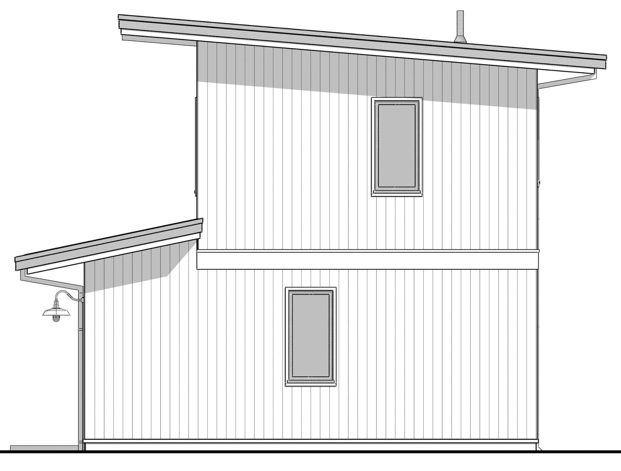 Home Plan Right Elevation of this 2-Bedroom,968 Sq Ft Plan -211-1090
