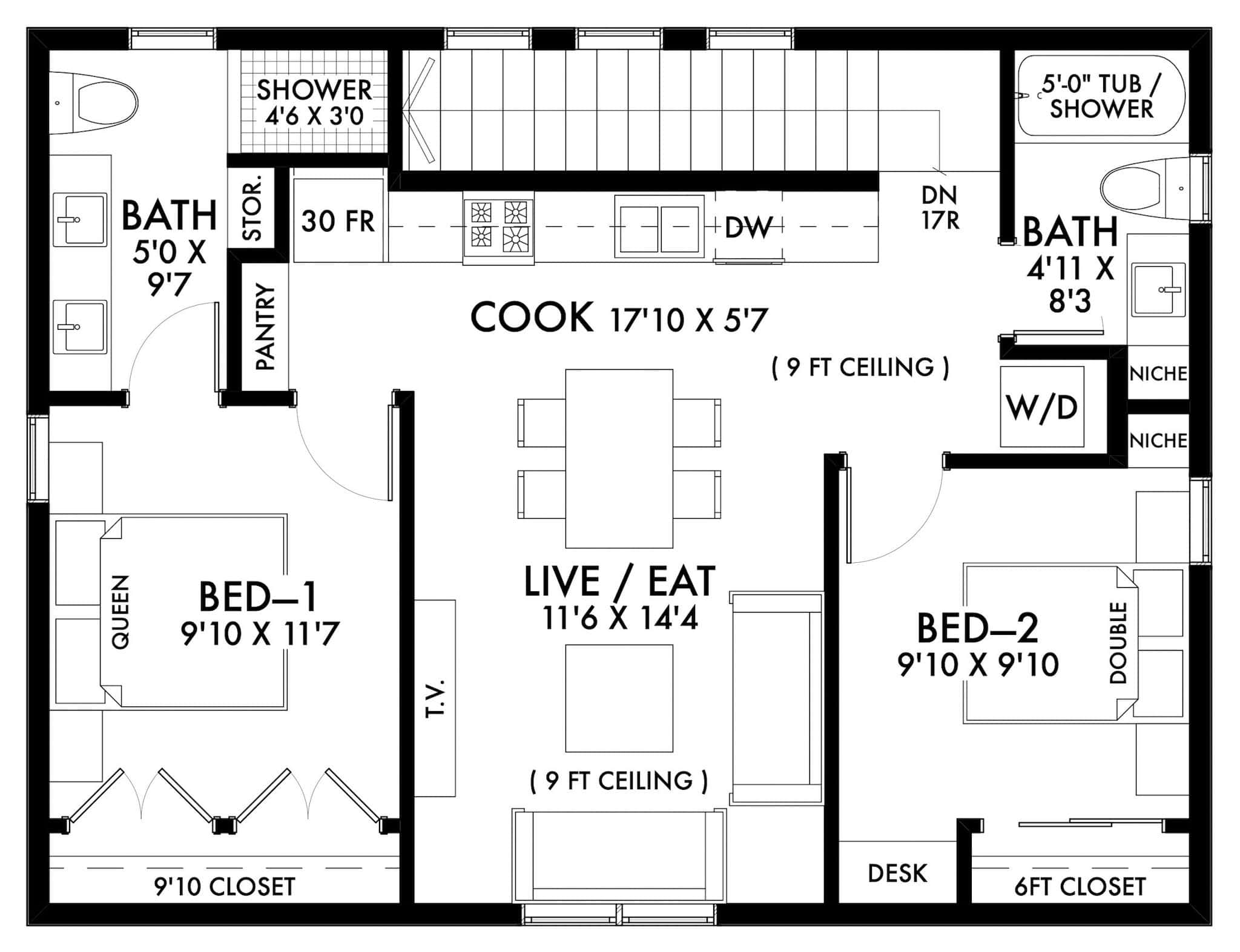 Upper Level of Garage w/Apartments Plan #211-1091