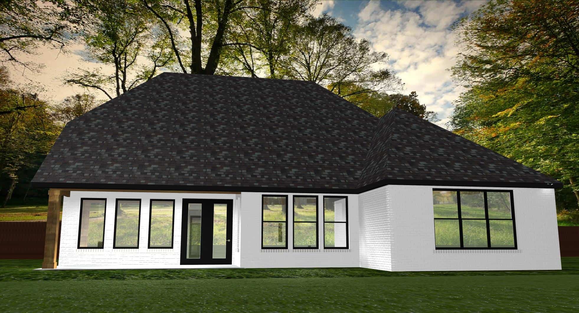 Rear View of this 3-Bedroom, 2768 Sq Ft Plan - 212-1008