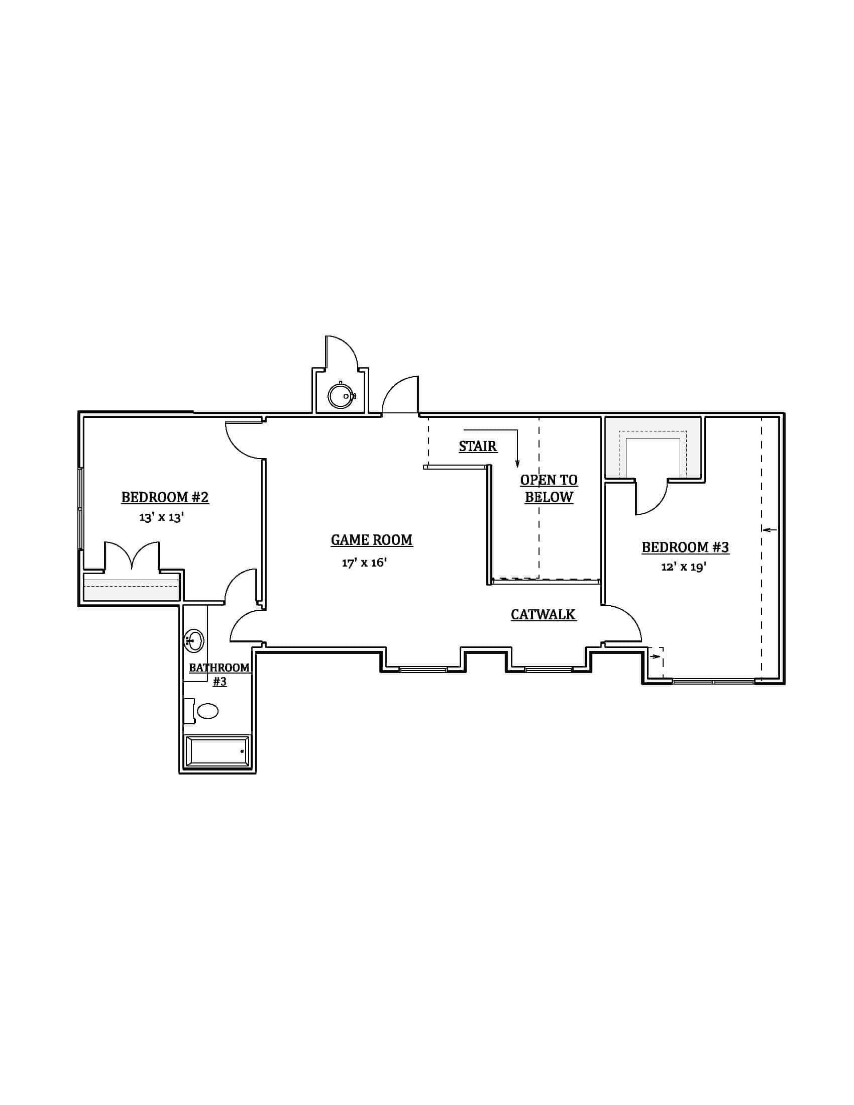 Upper Level of Modern Farmhouse Plan #212-1008