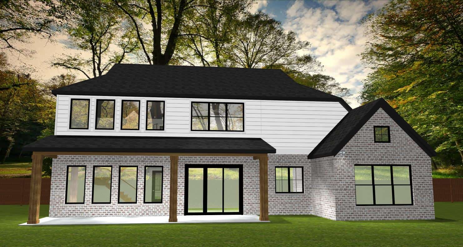 Rear View of this 0-Bedroom, Sq Ft Plan - 212-1009