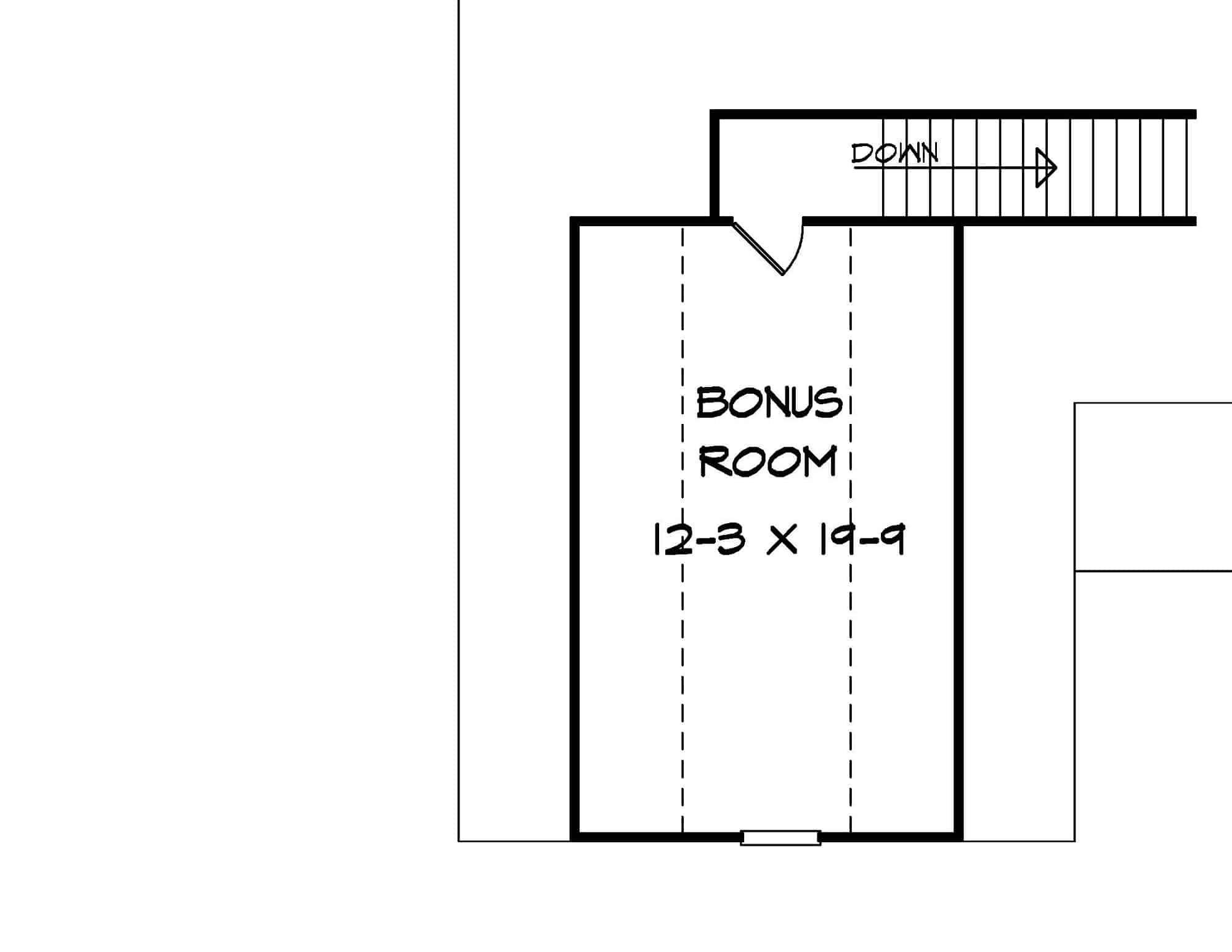Bonus Room of Craftsman Plan #213-1001