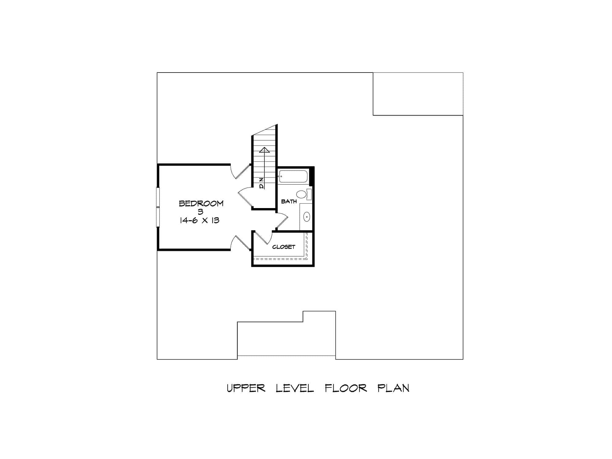 Upper Level of Craftsman Plan #213-1002