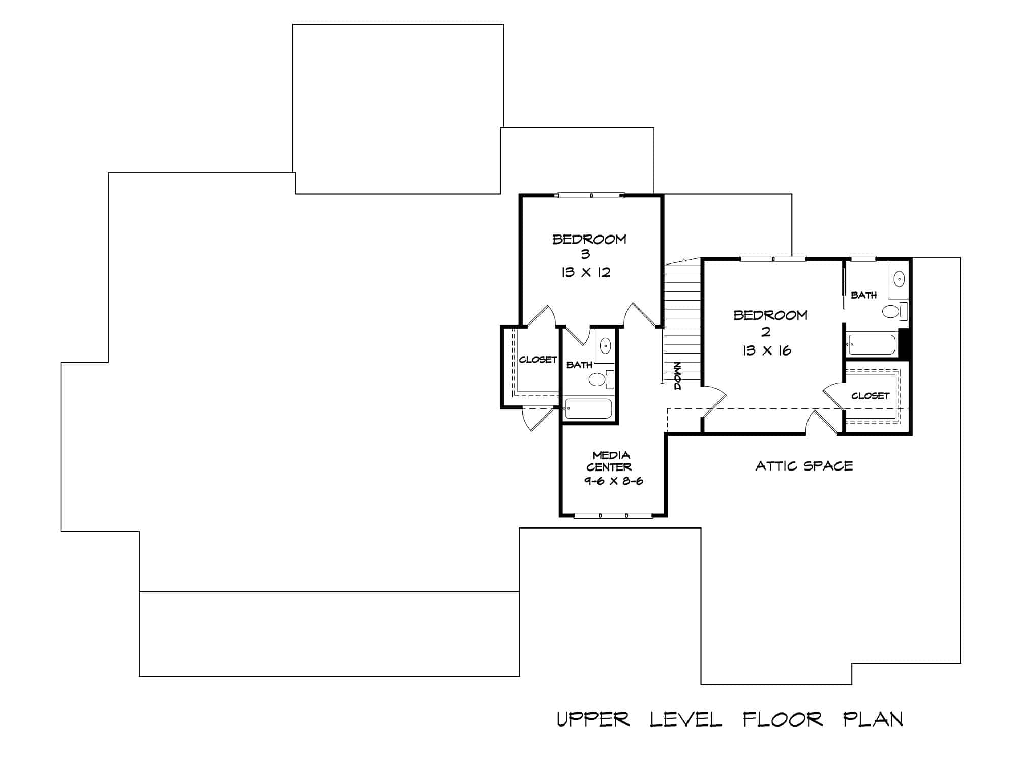 Upper Level of Craftsman Plan #213-1003