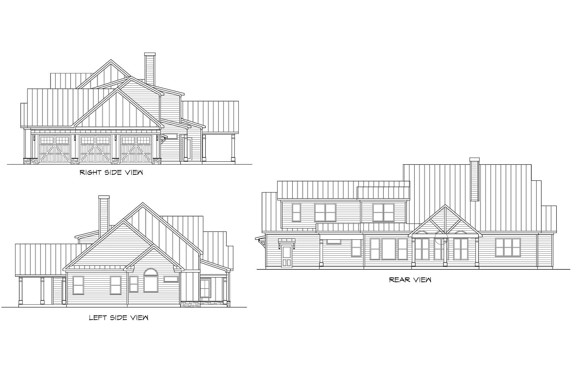 Home Plan Rear Elevation of this 3-Bedroom,2981 Sq Ft Plan -213-1003