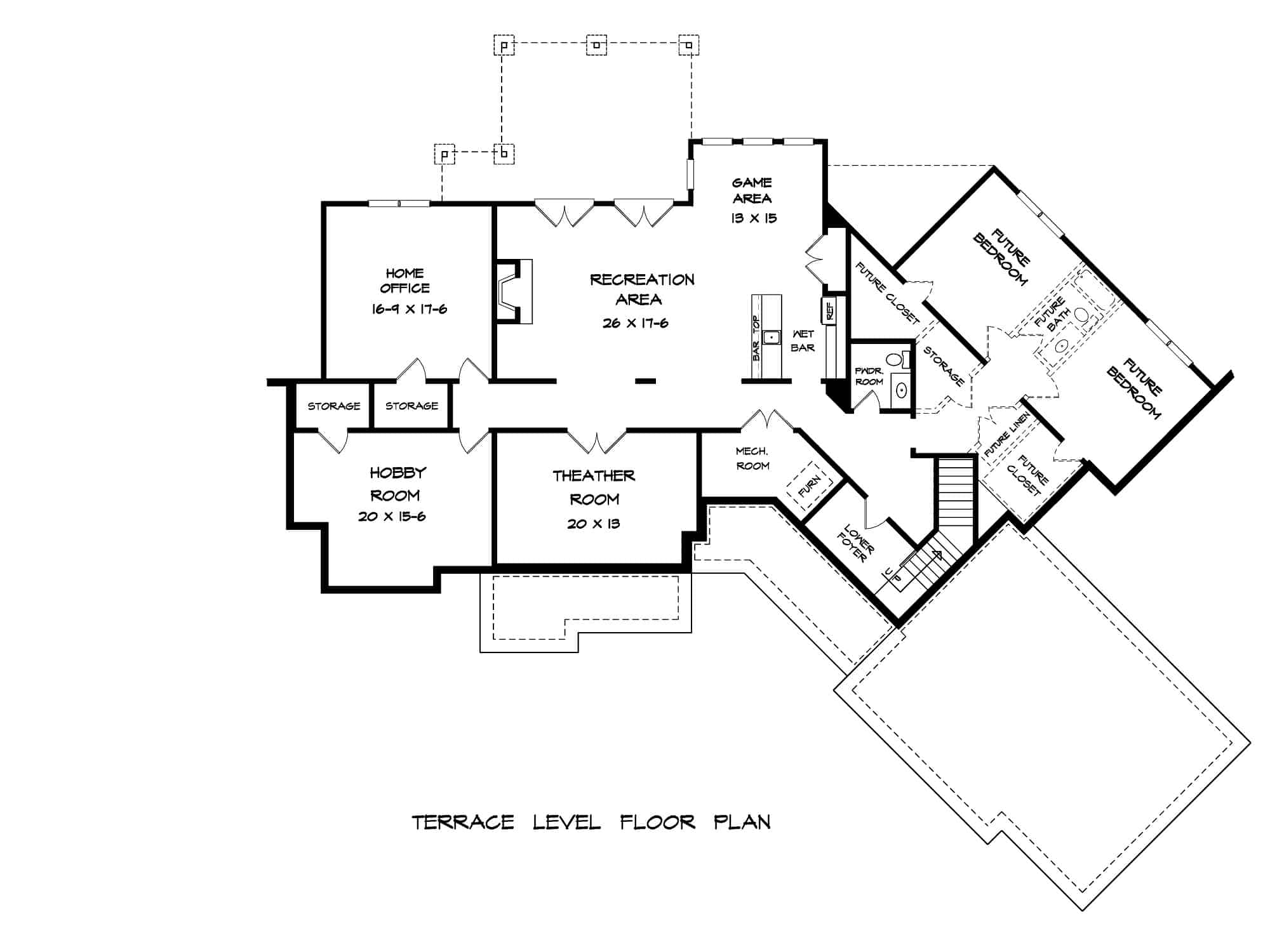 Basement of Craftsman Plan #213-1004