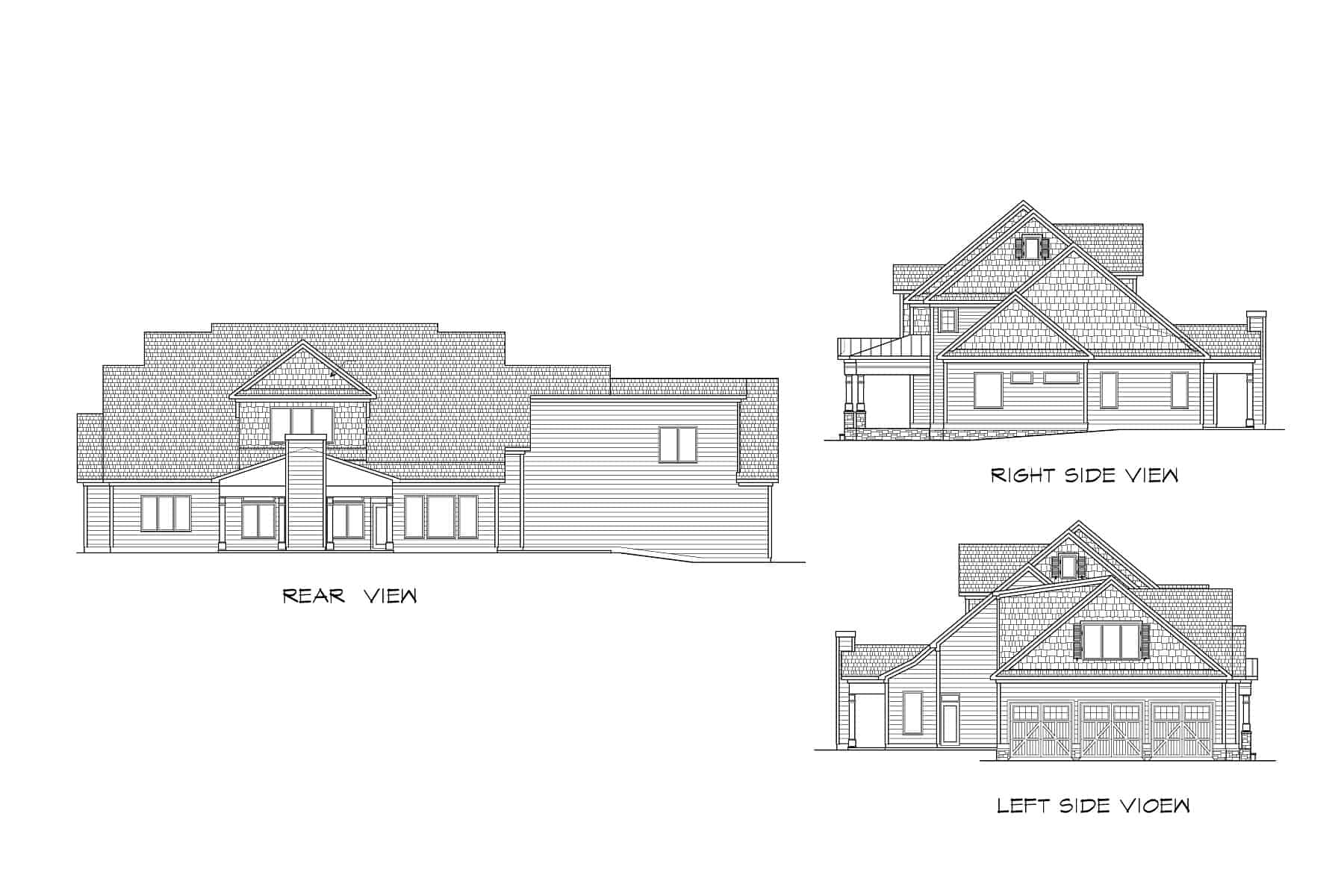 Home Plan Rear Elevation of this 4-Bedroom,3581 Sq Ft Plan -213-1008