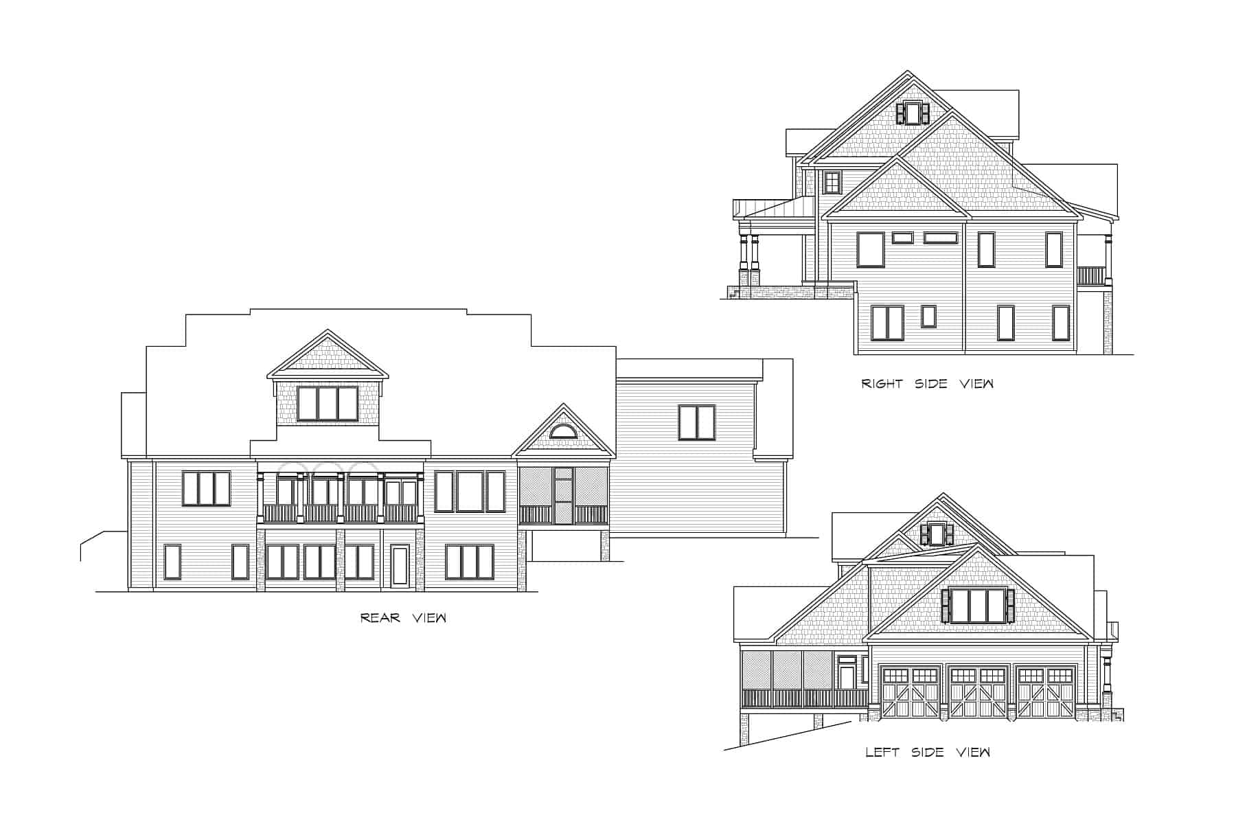 Home Plan Rear Elevation of this 4-Bedroom,3277 Sq Ft Plan -213-1009