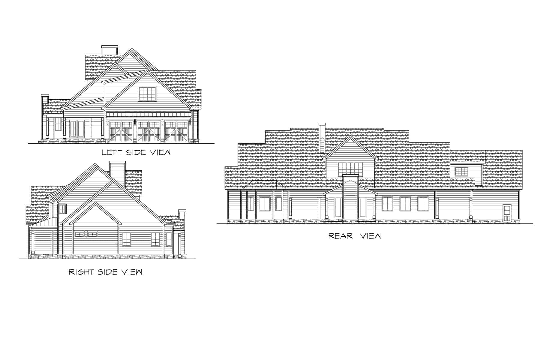 Home Plan Rear Elevation of this 4-Bedroom,3834 Sq Ft Plan -213-1015