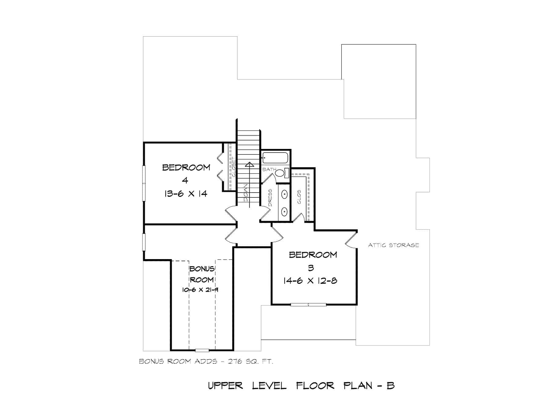 Upper Level of Craftsman Plan #213-1017