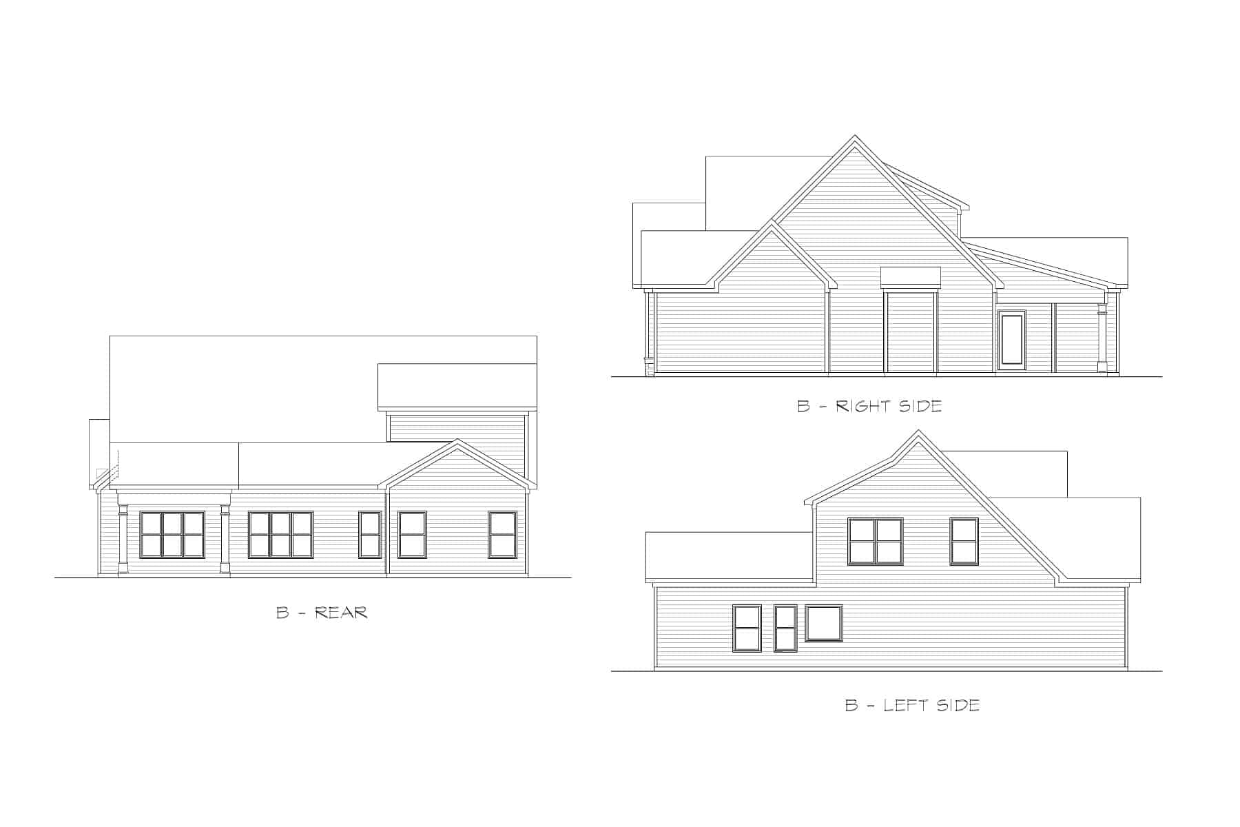 Home Plan Rear Elevation of this 4-Bedroom,2291 Sq Ft Plan -213-1017
