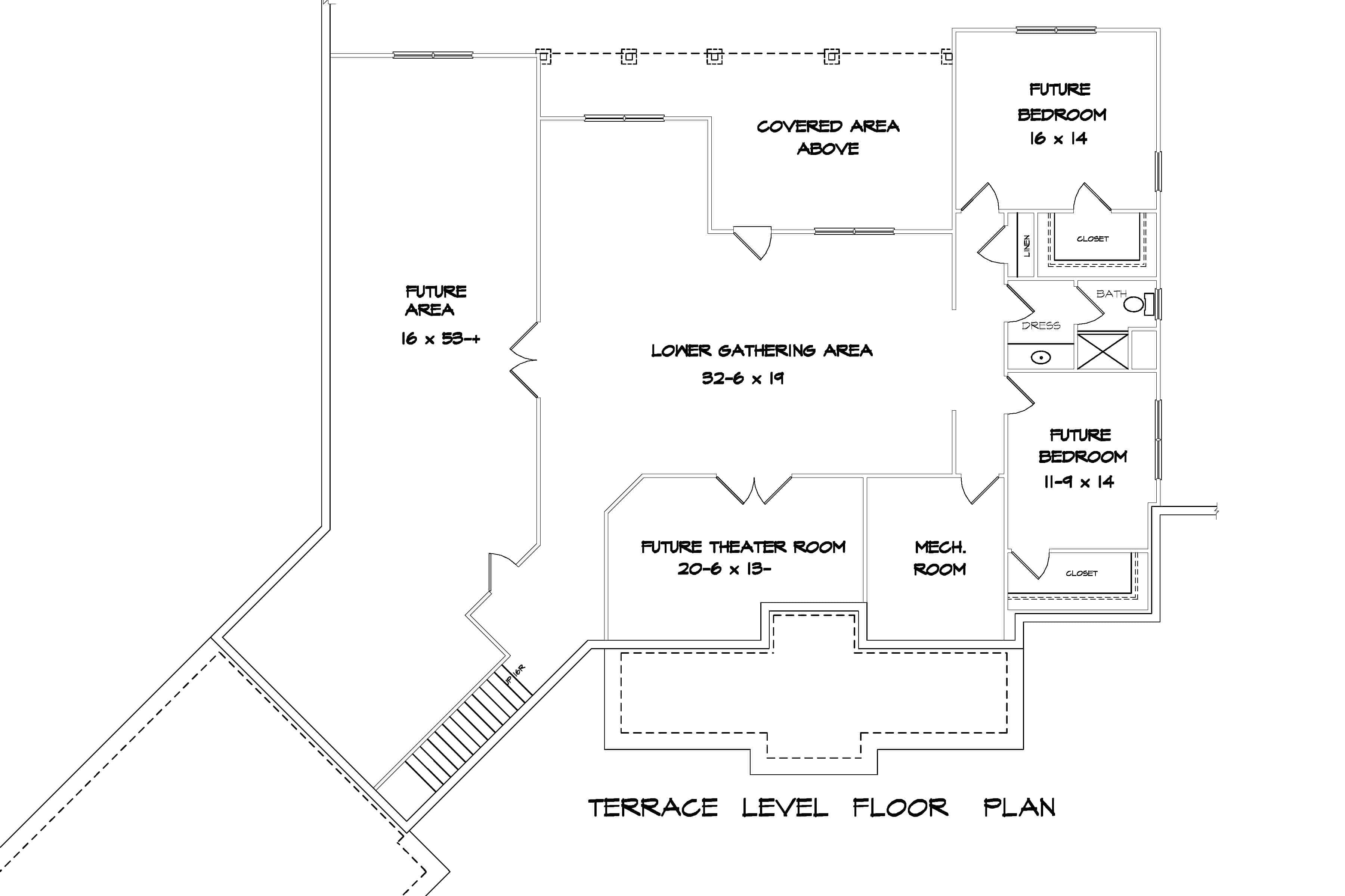 Basement of Craftsman Plan #213-1021