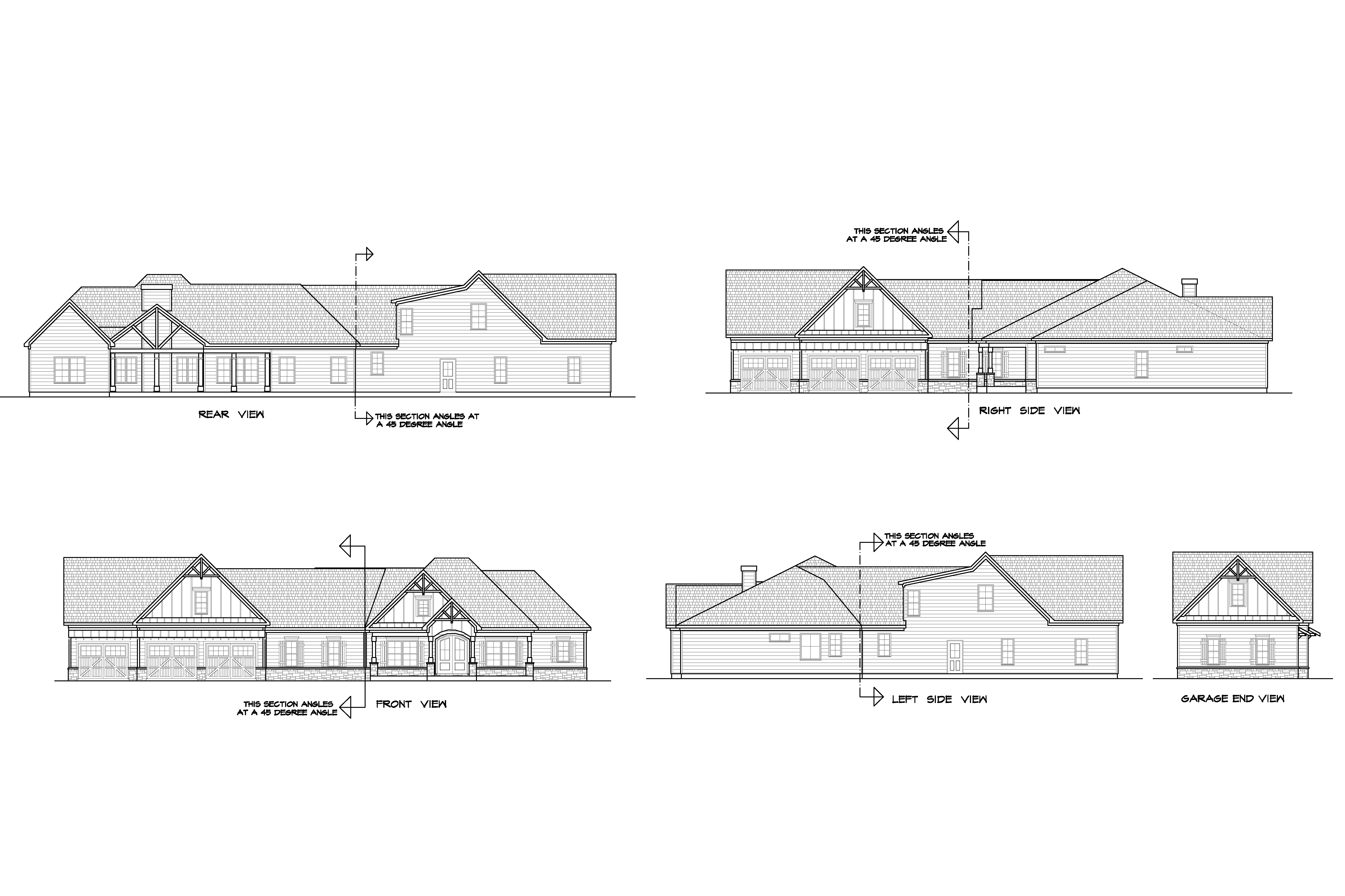 Home Plan Rear Elevation of this 4-Bedroom,2971 Sq Ft Plan -213-1021