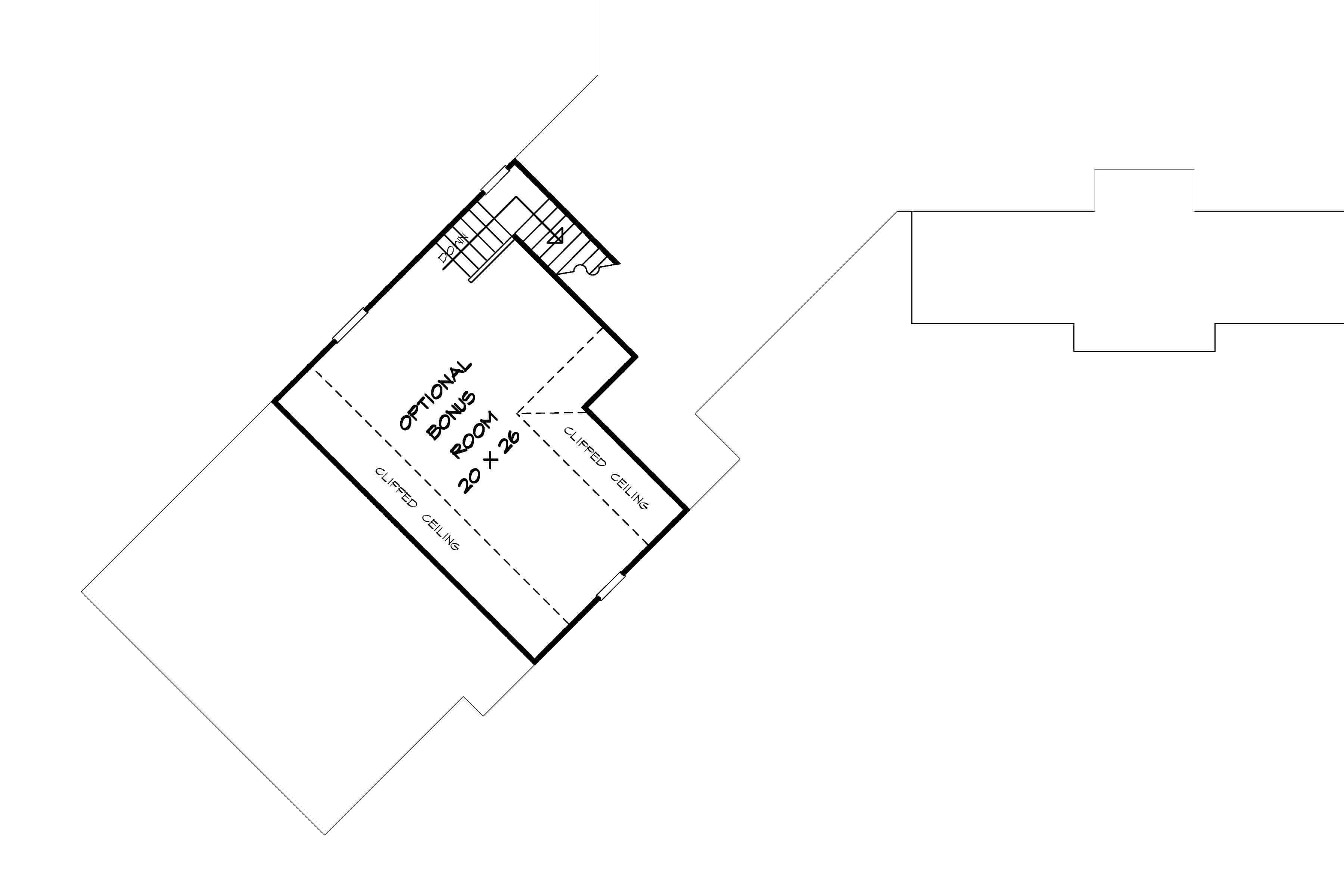 Bonus Room of Craftsman Plan #213-1021