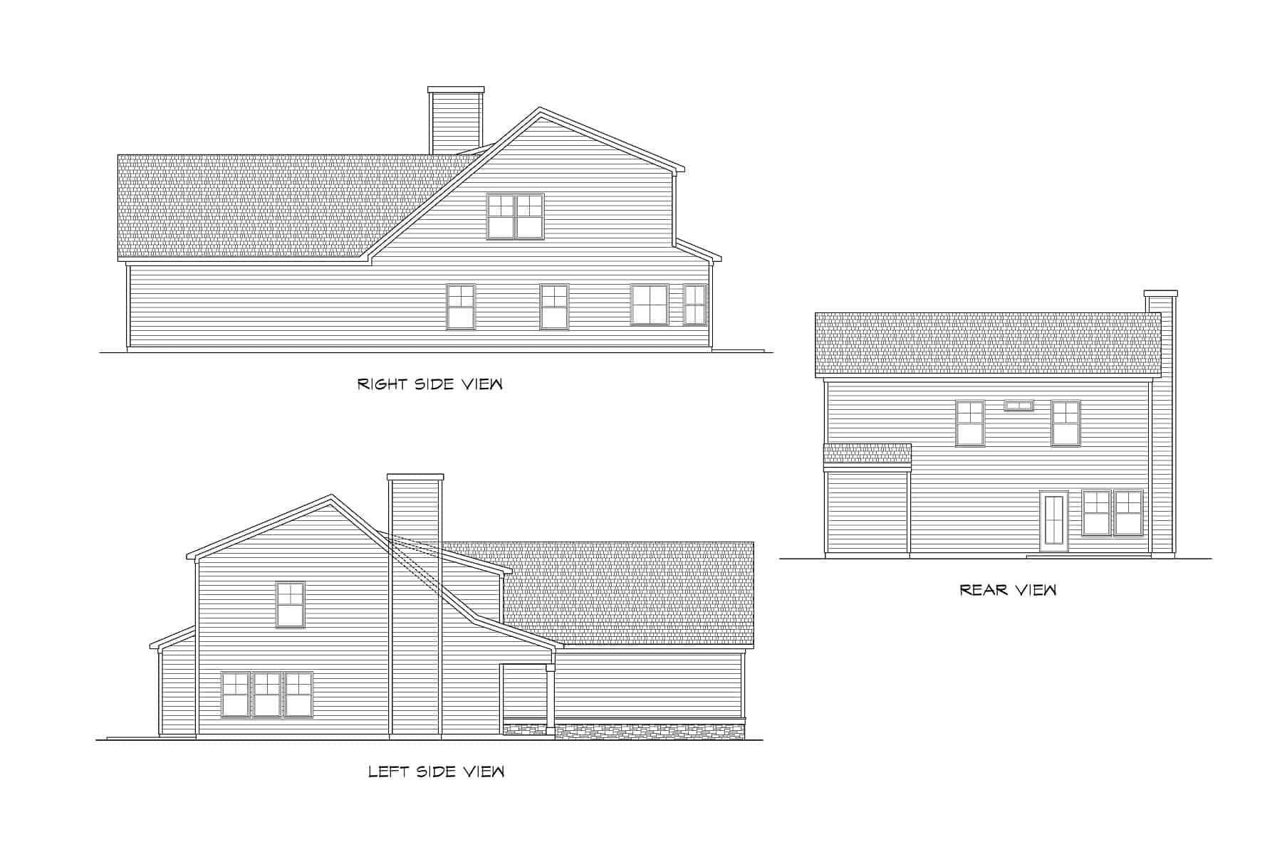 Home Plan Rear Elevation of this 4-Bedroom,2066 Sq Ft Plan -213-1023
