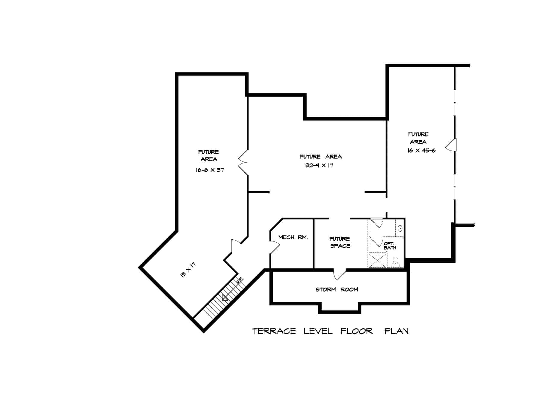 Basement of Craftsman Plan #213-1024