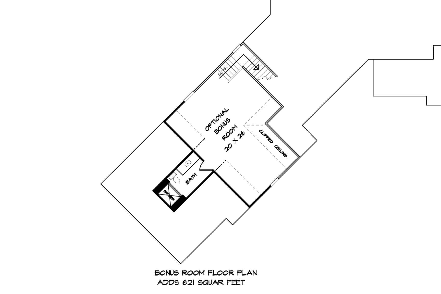 Upper Level of Craftsman Plan #213-1024