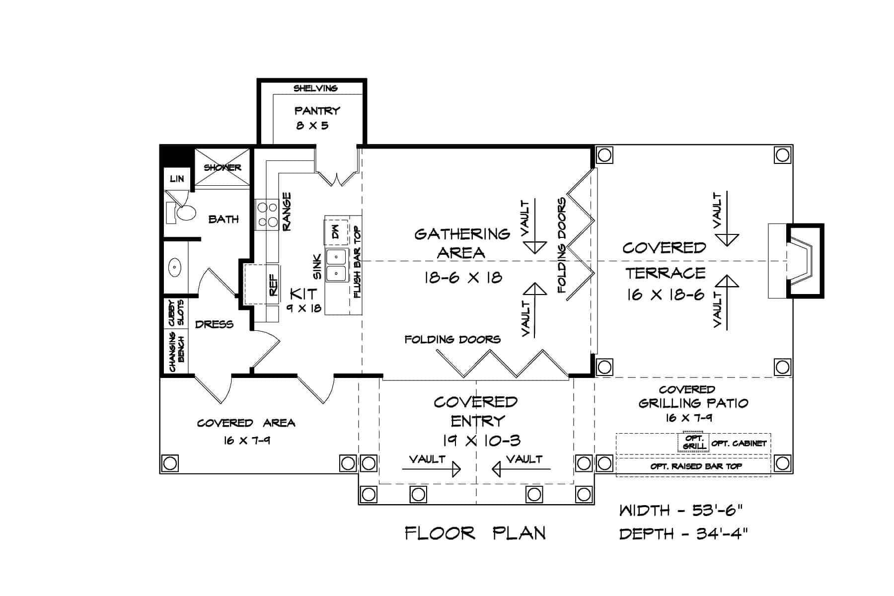 Main Level of Garage Plan #213-1025