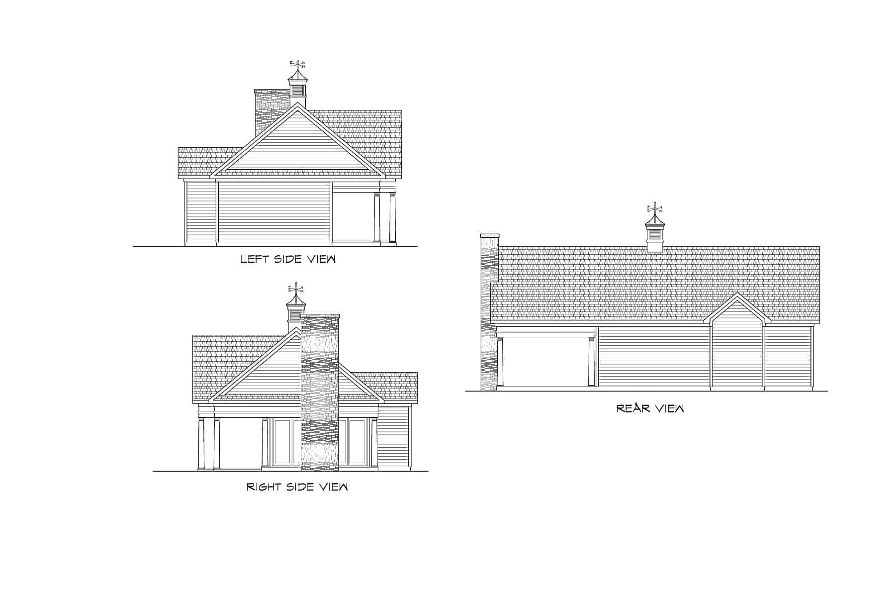 Home Plan Rear Elevation of this 0-Bedroom,700 Sq Ft Plan -213-1025