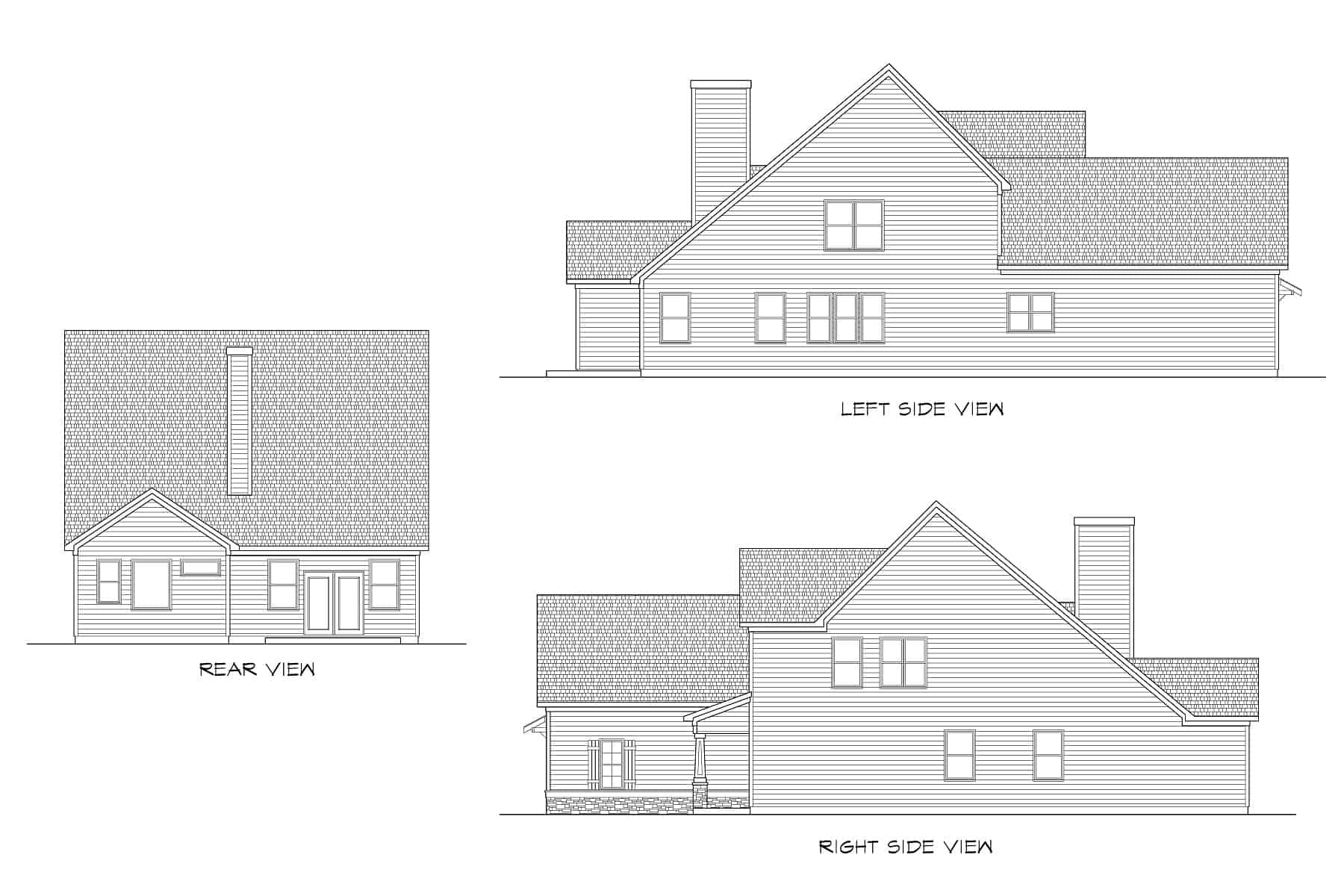 Home Plan Rear Elevation of this 3-Bedroom,2476 Sq Ft Plan -213-1027