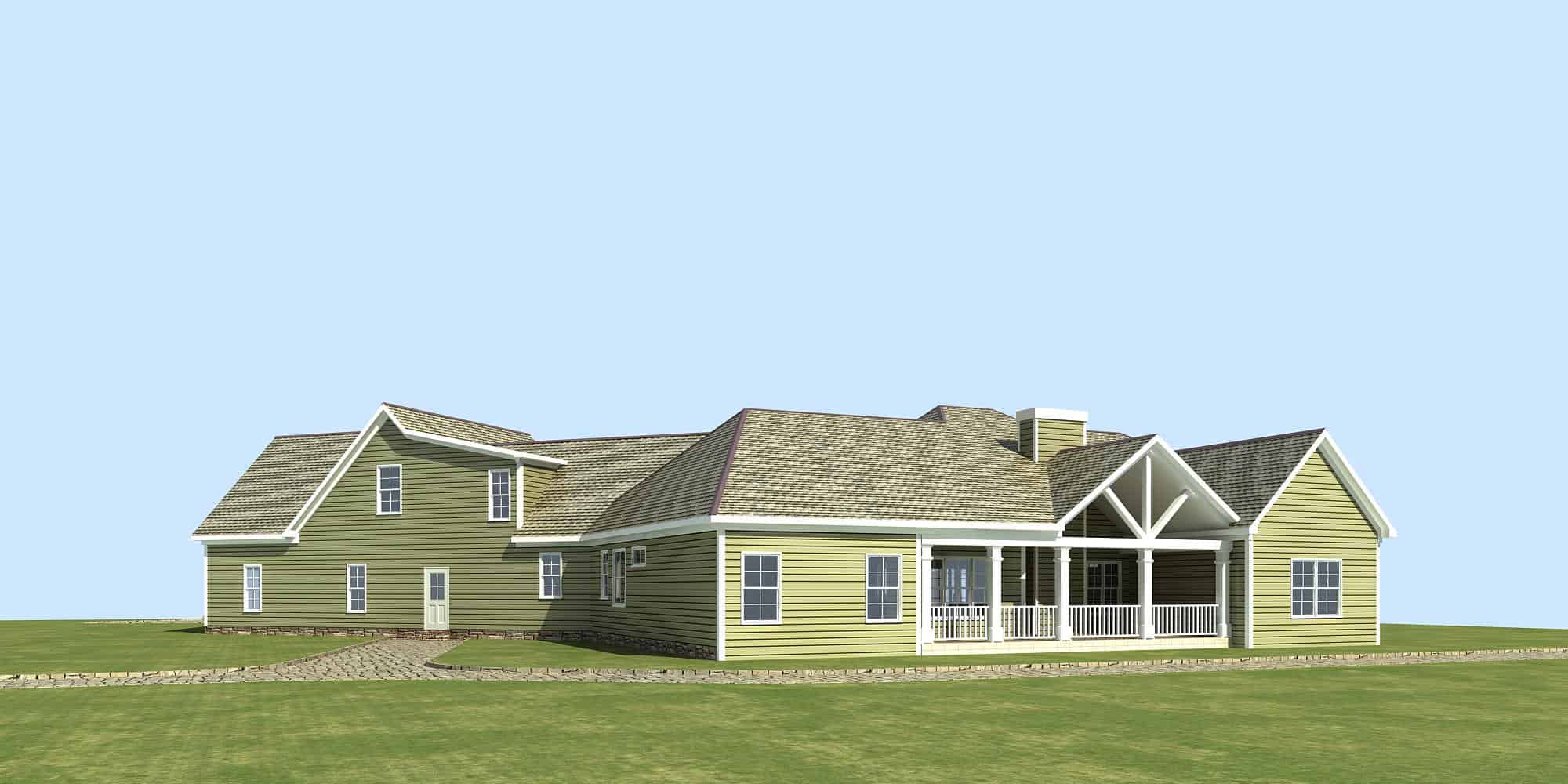 Rear View of this 4-Bedroom,2971 Sq Ft Plan -213-1028