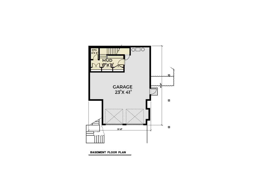 Basement of Contemporary Plan #214-1000