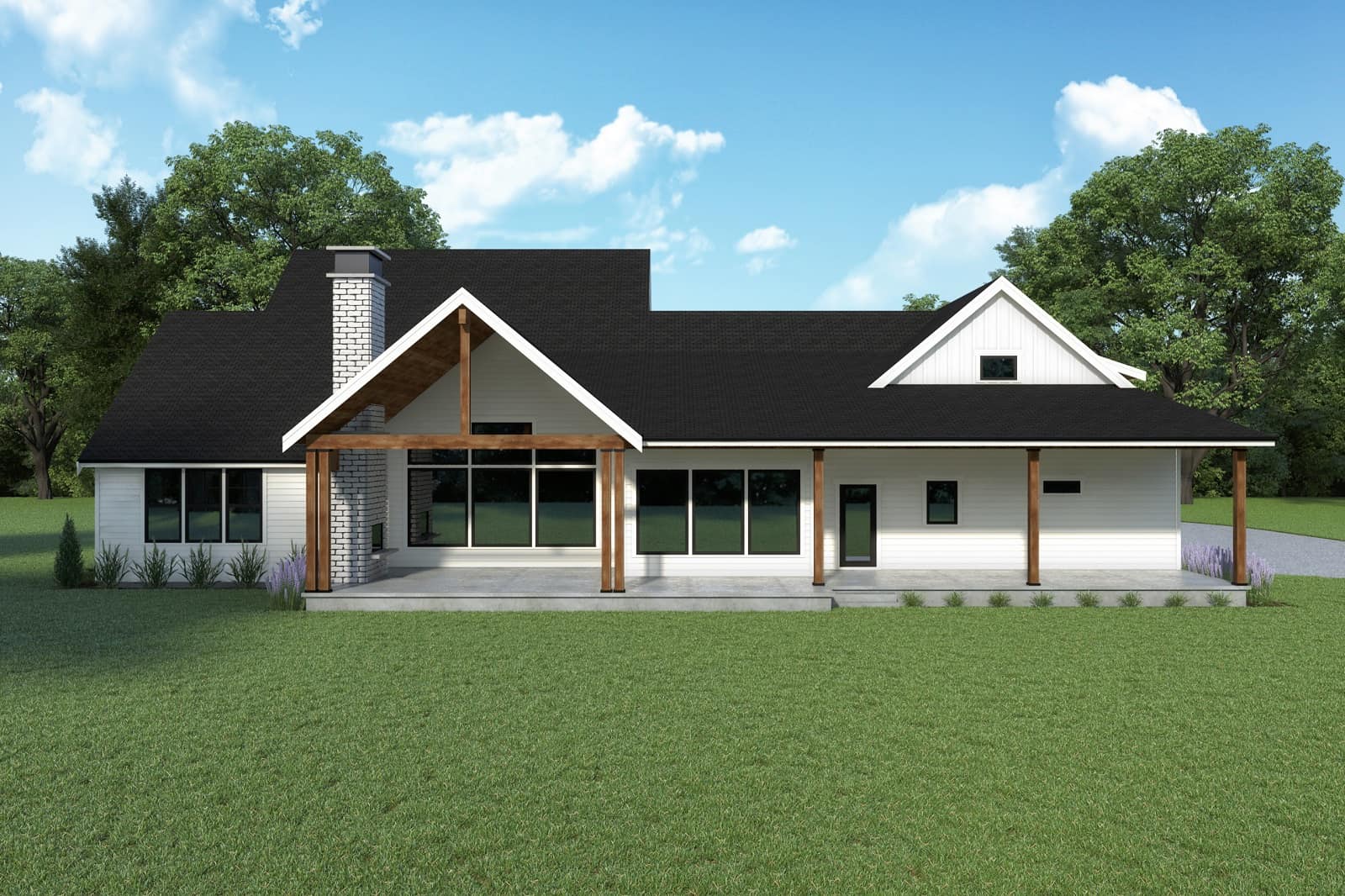 Rear View of this 3-Bedroom,3614 Sq Ft Plan -214-1002