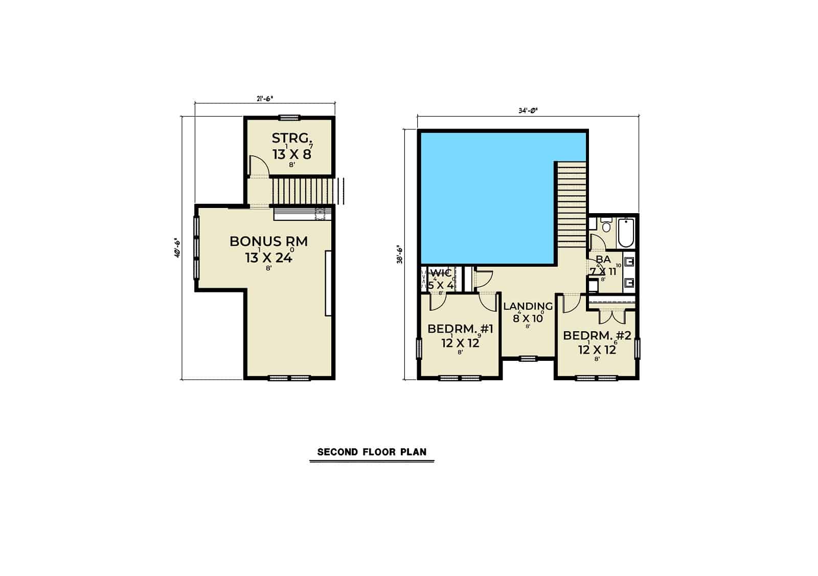 Upper Level of Contemporary Plan #214-1002