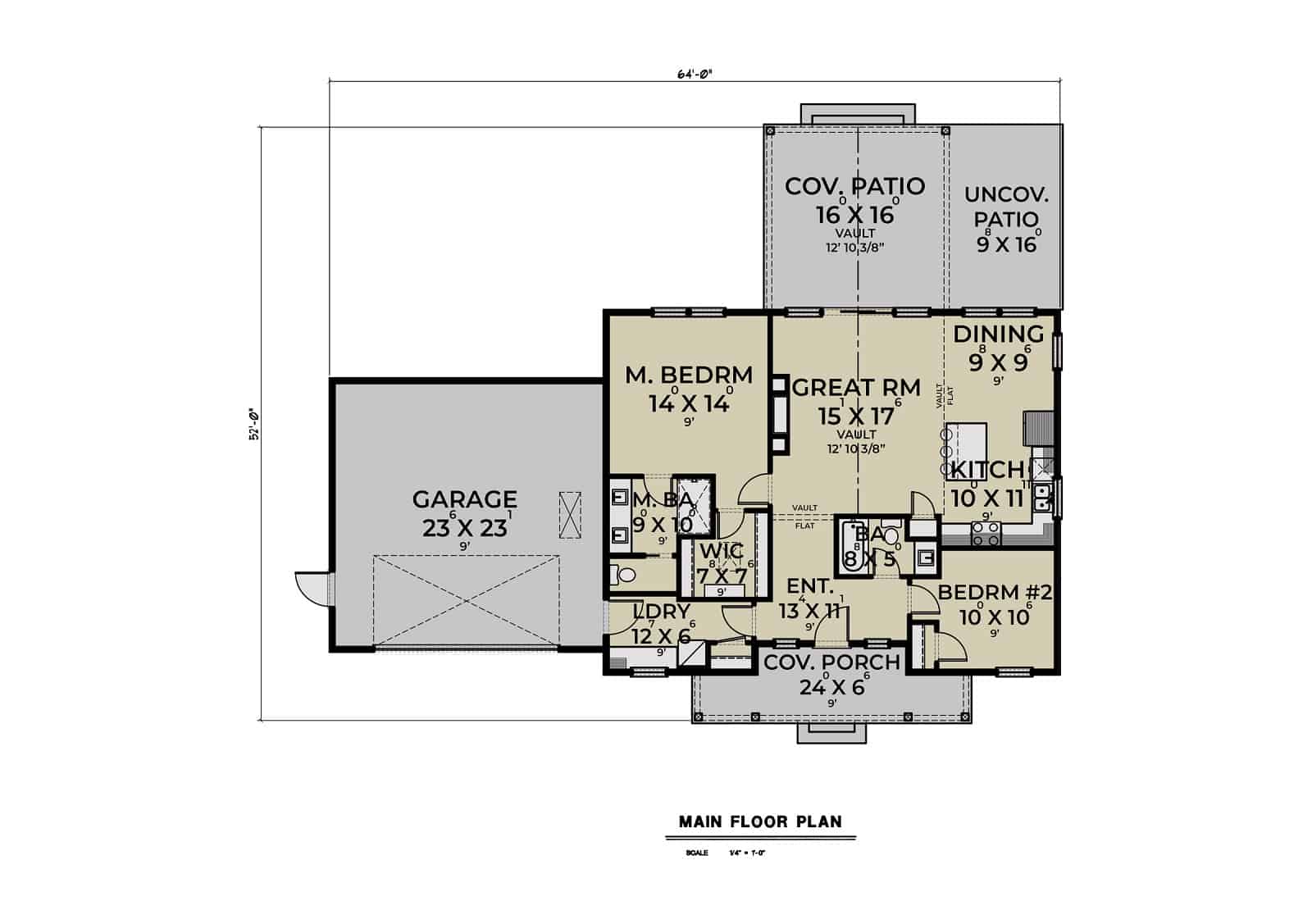 Main Level of Ranch Plan #214-1004
