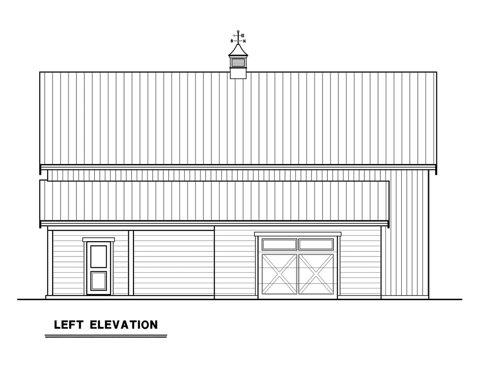 Home Plan Left Elevation of this 1-Bedroom,1580 Sq Ft Plan -214-1008