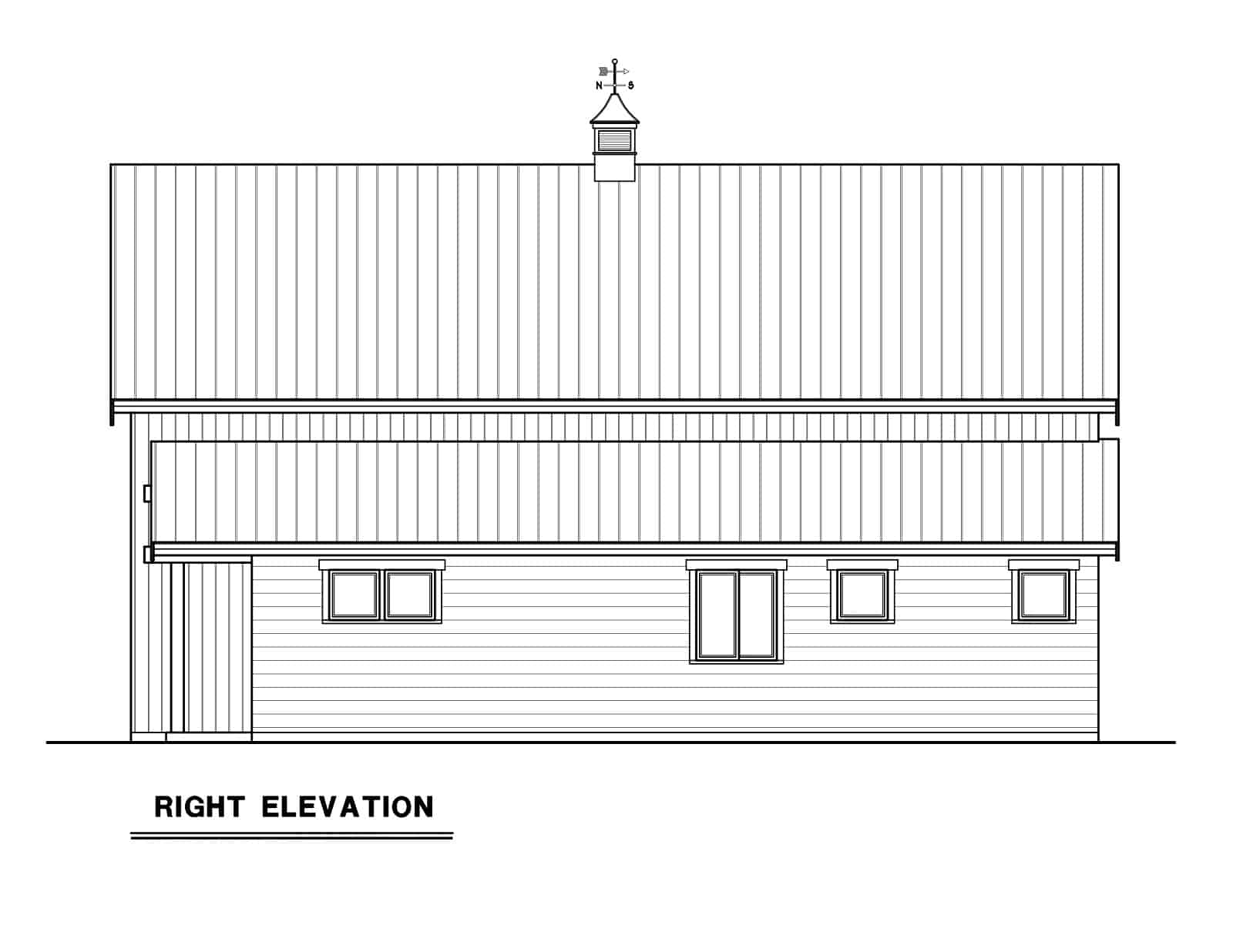 Home Plan Right Elevation of this 1-Bedroom,1580 Sq Ft Plan -214-1008