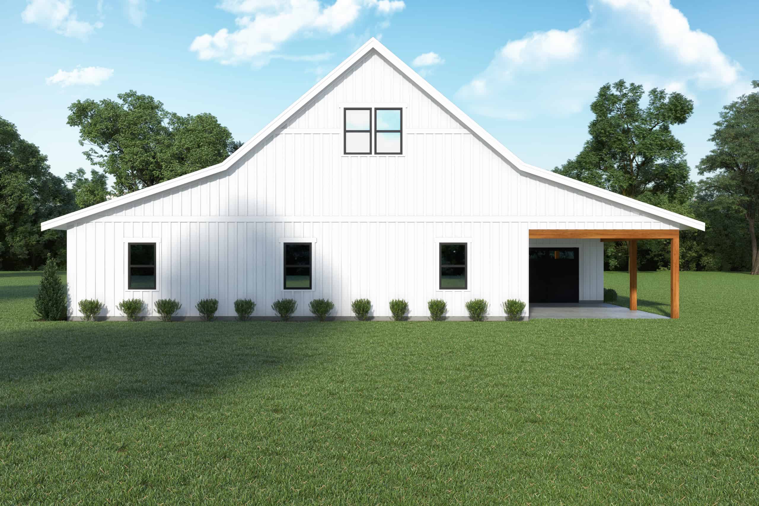 Home Plan Rear Elevation of this 2-Bedroom,924 Sq Ft Plan -214-1009