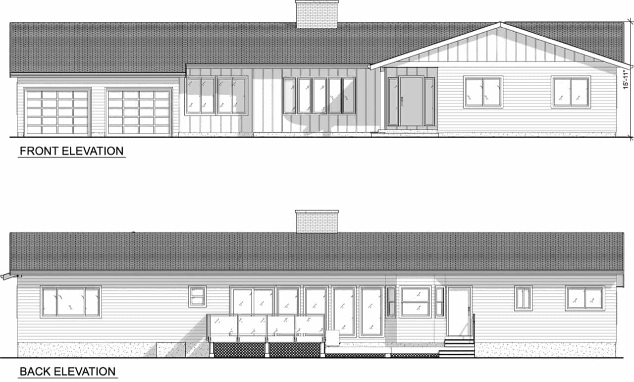 Home Plan Front Elevation of this 4-Bedroom,2112 Sq Ft Plan -215-1000