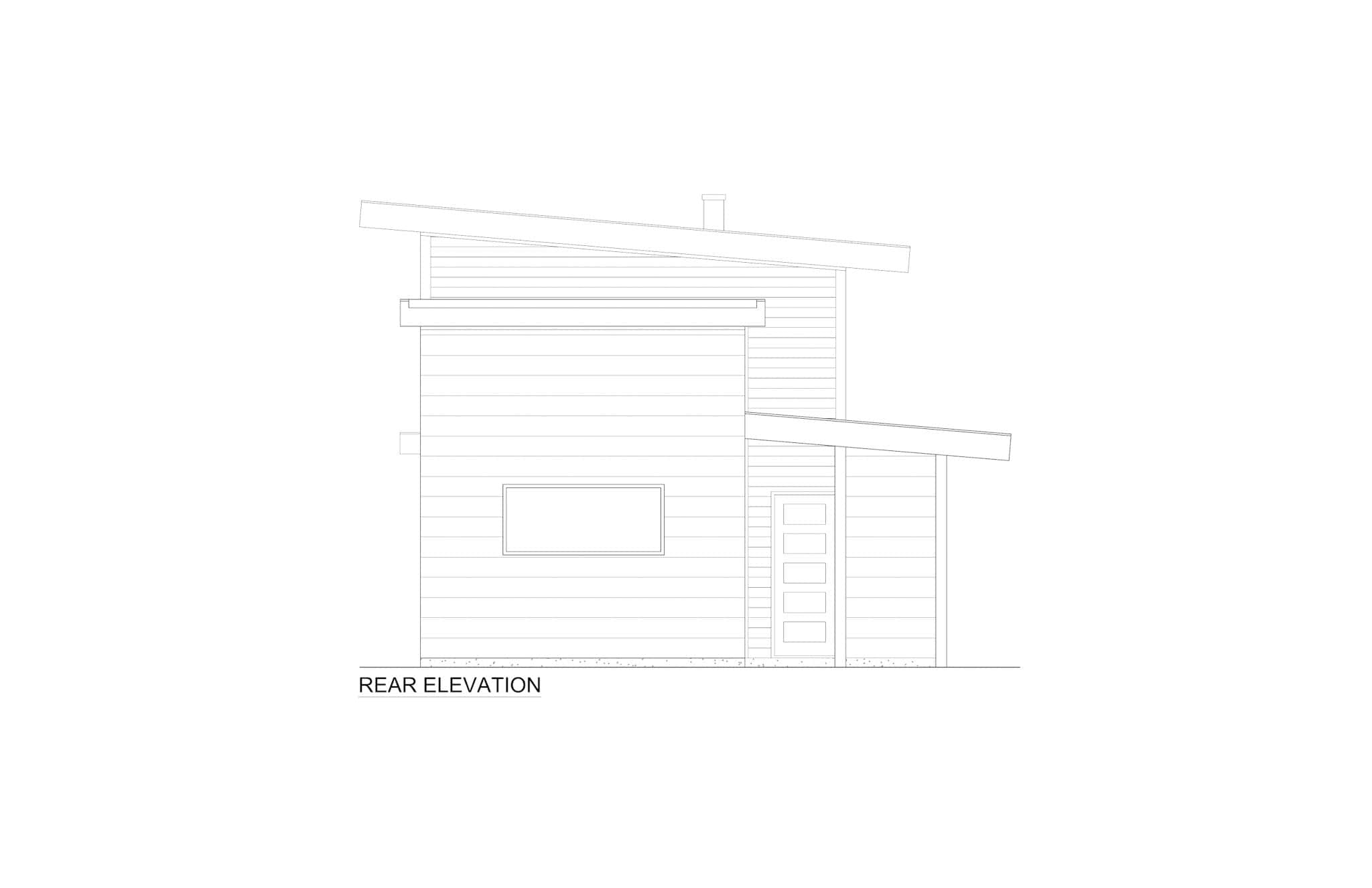Home Plan Rear Elevation of this 1-Bedroom,665 Sq Ft Plan -216-1002