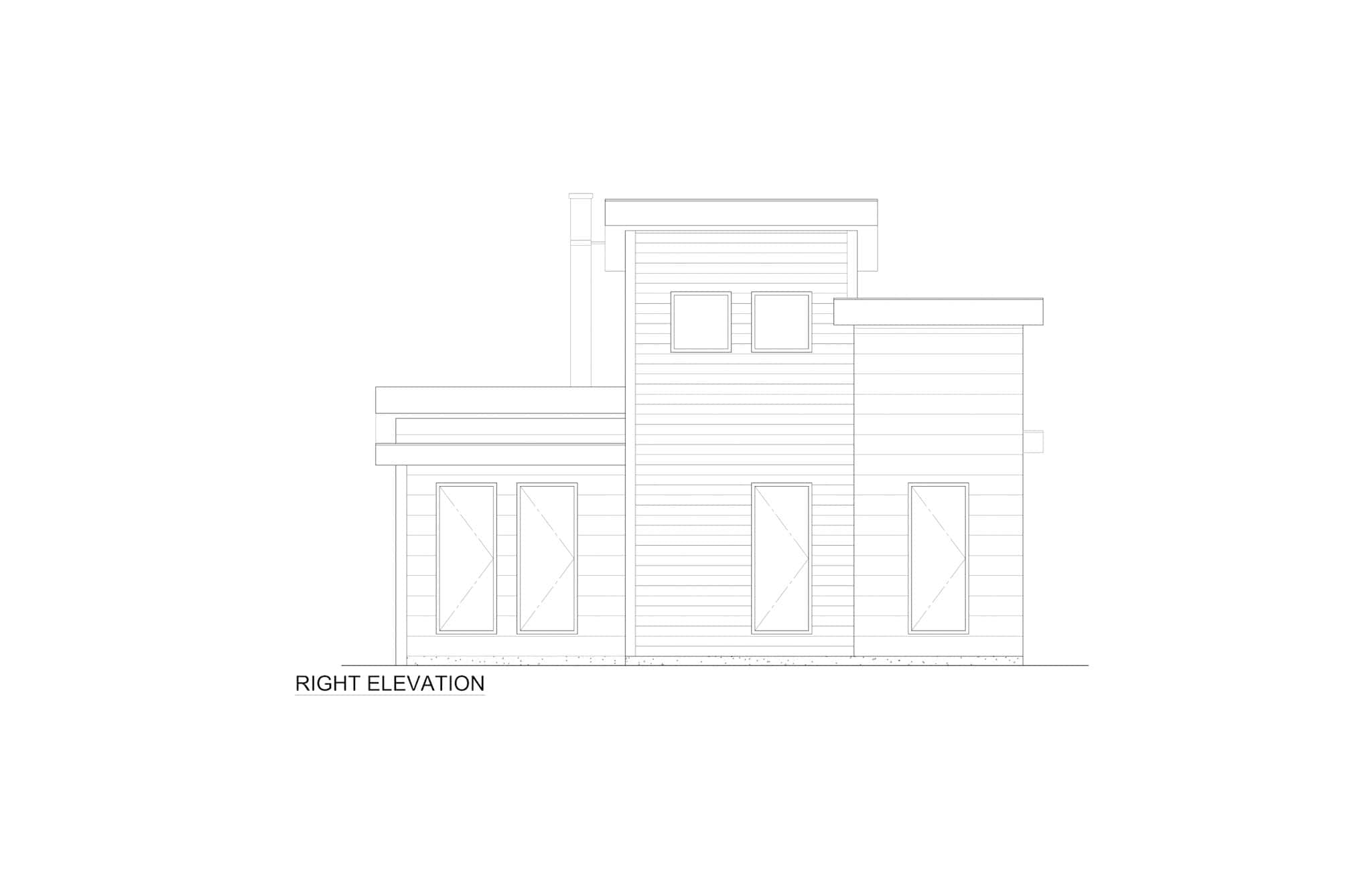 Home Plan Right Elevation of this 1-Bedroom,665 Sq Ft Plan -216-1002