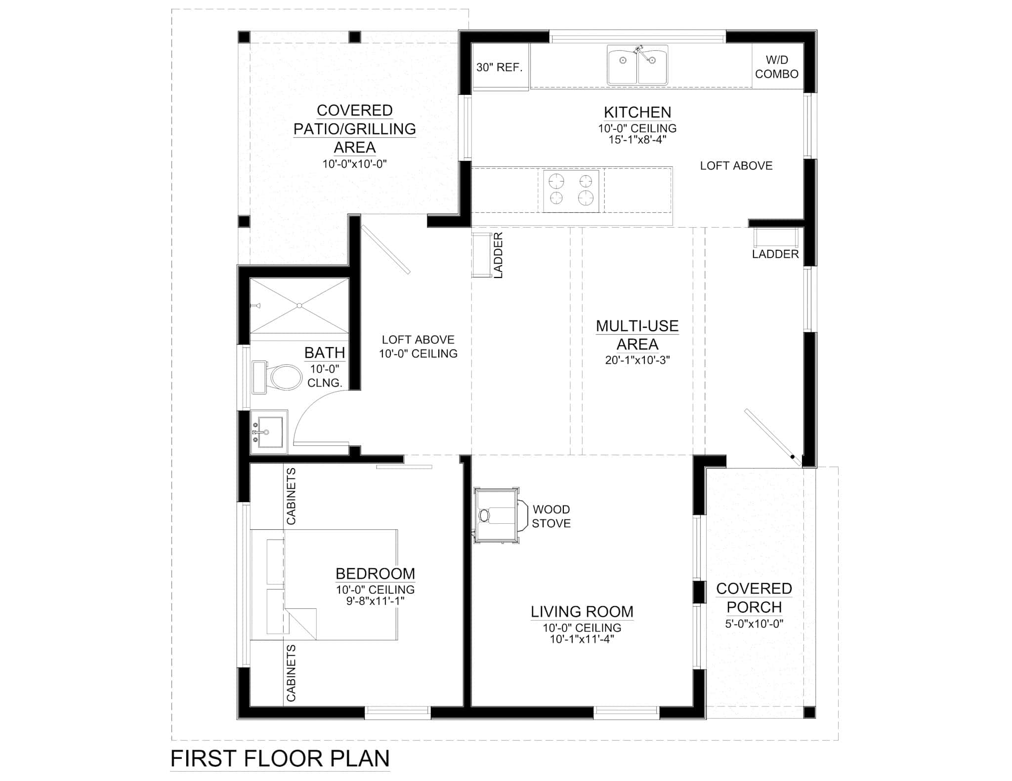 Main Level of Modern Plan #216-1002